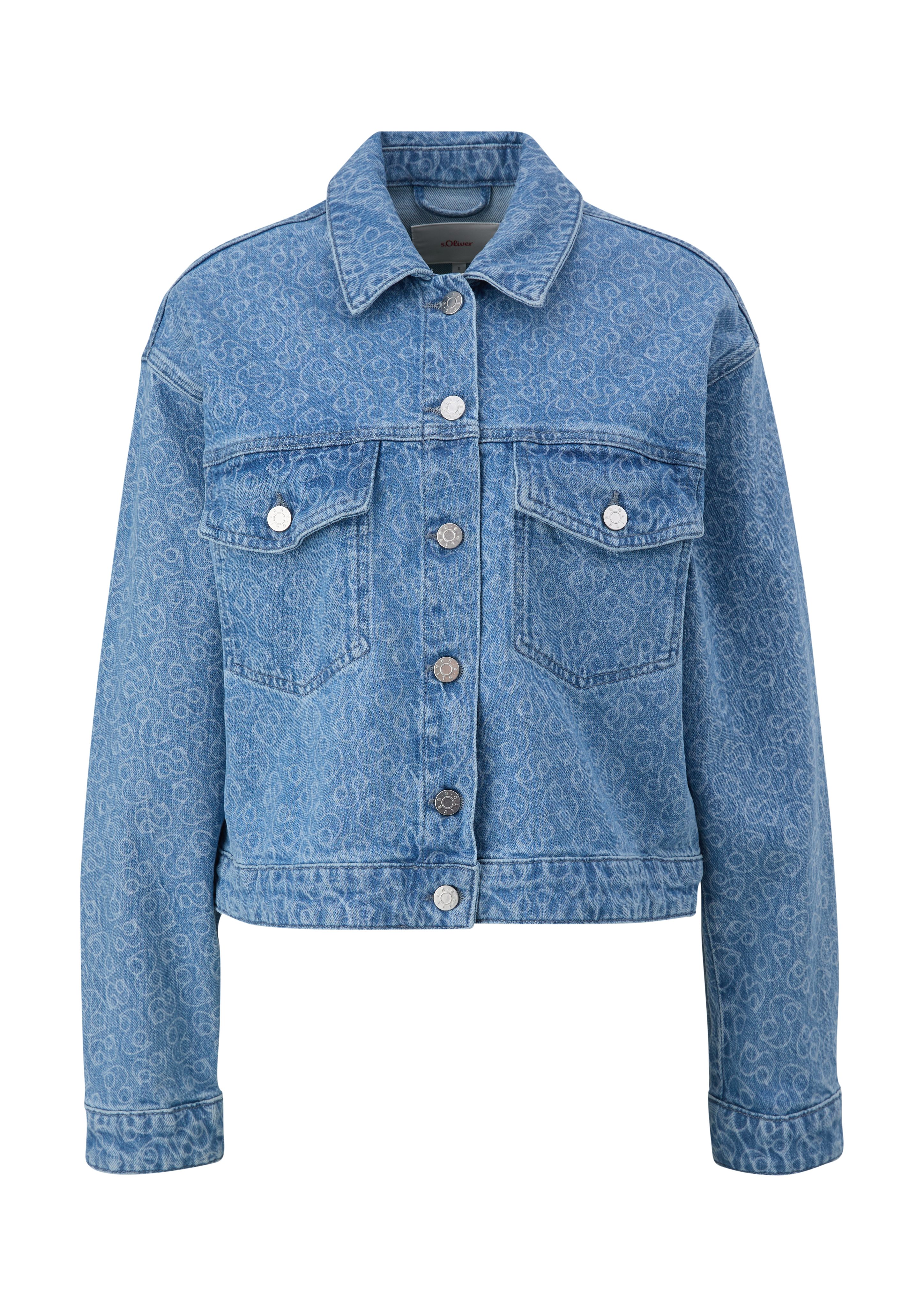 Logo-Muster Waschung mit Funktionsjacke Jeansjacke s.Oliver