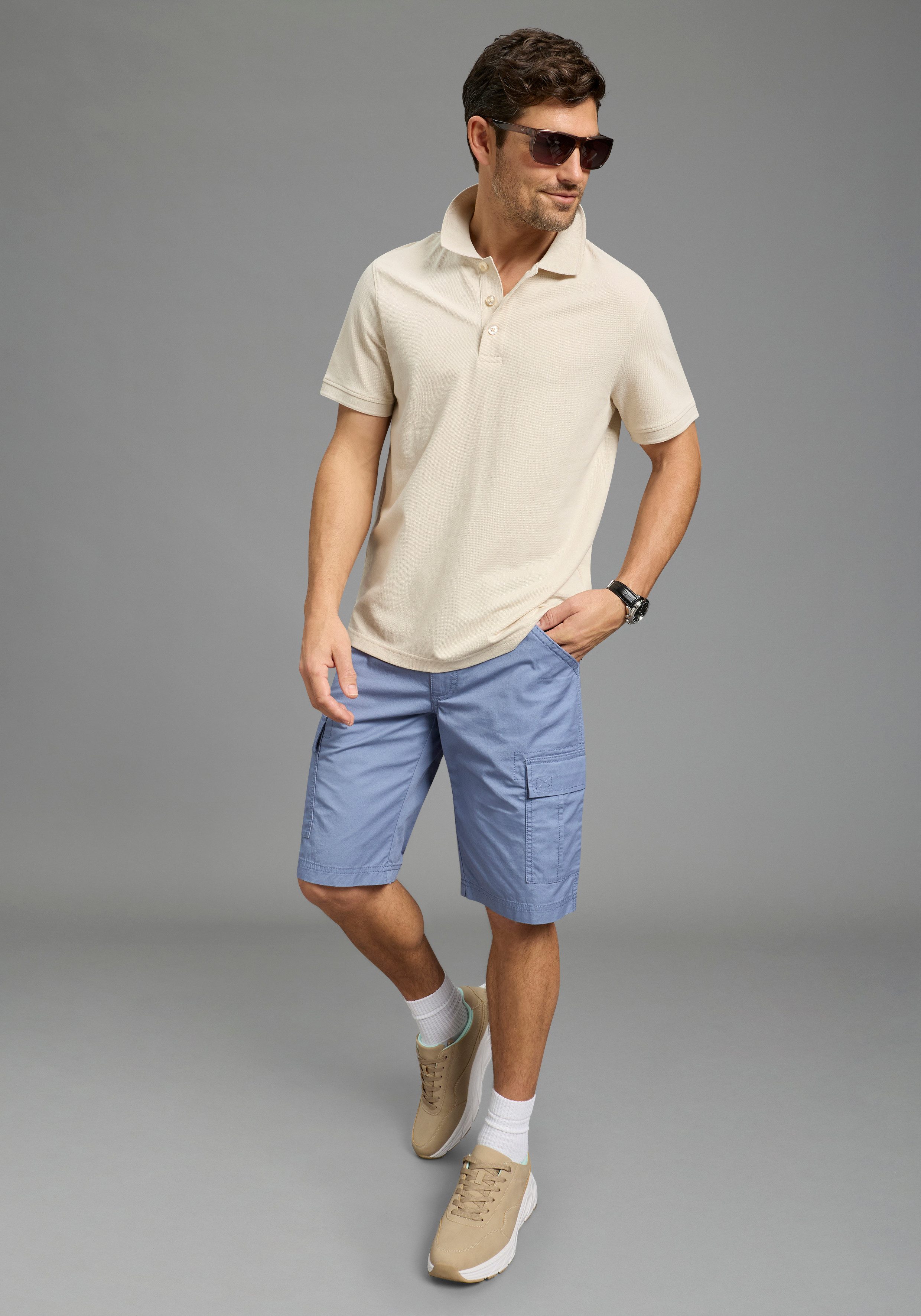 Man's World Poloshirt Kurzarm, lockere Passform, unifarben