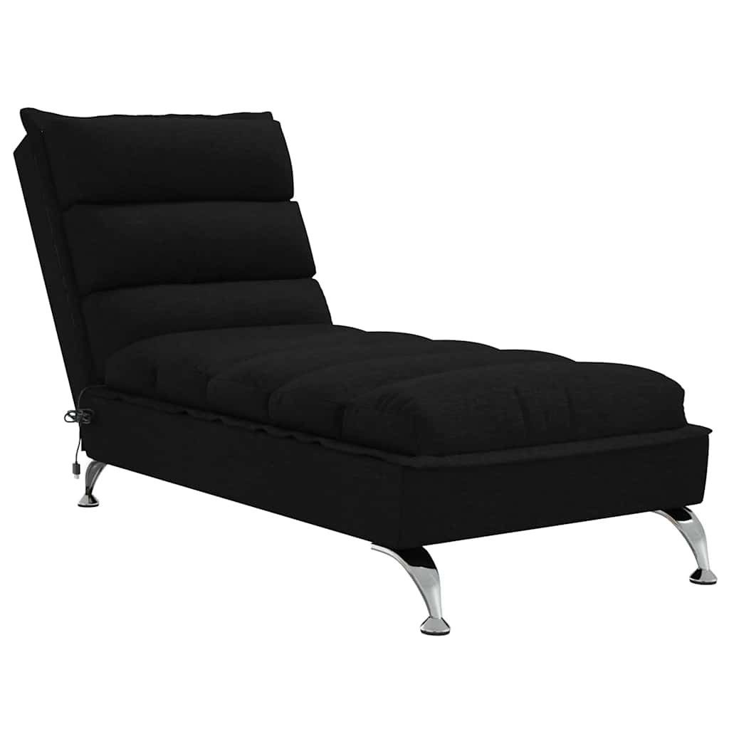 vidaXL Chaiselongue Massage-Chaiselongue mit Kissen Schwarz günstig online kaufen