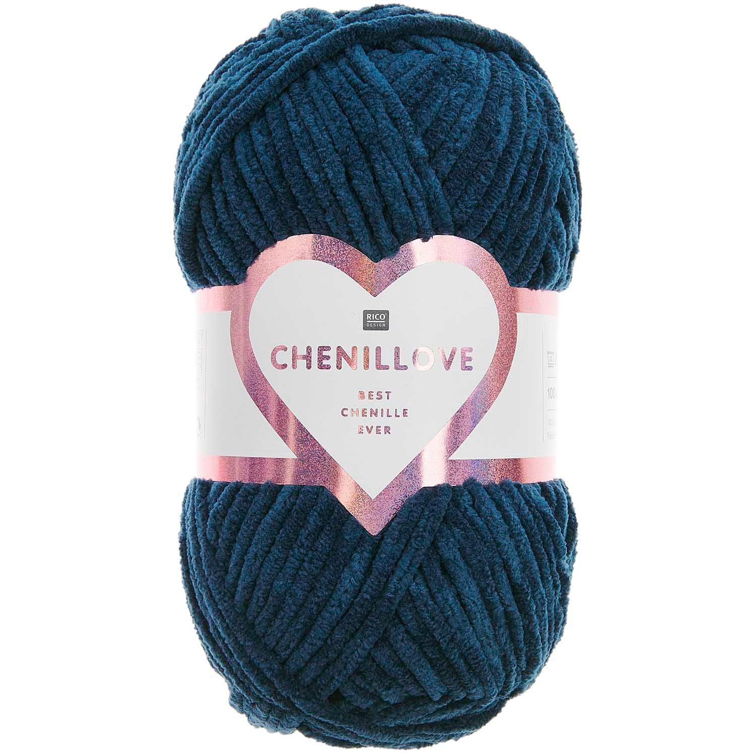 Rico Design Chenillove hochwertige Chenille Wolle Häkelwolle Strickgarn Häkelwolle, 110,00 m (100g Chenillegarn, z.B. zum Babydecke, Tiere häkeln), 100% Polyester