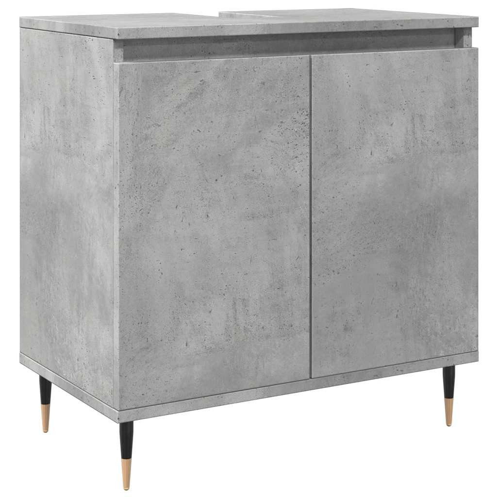 vidaXL Badezimmer-Set Badschrank Betongrau 58 x 33 x 60 cm Holzwerkstoff, ( günstig online kaufen