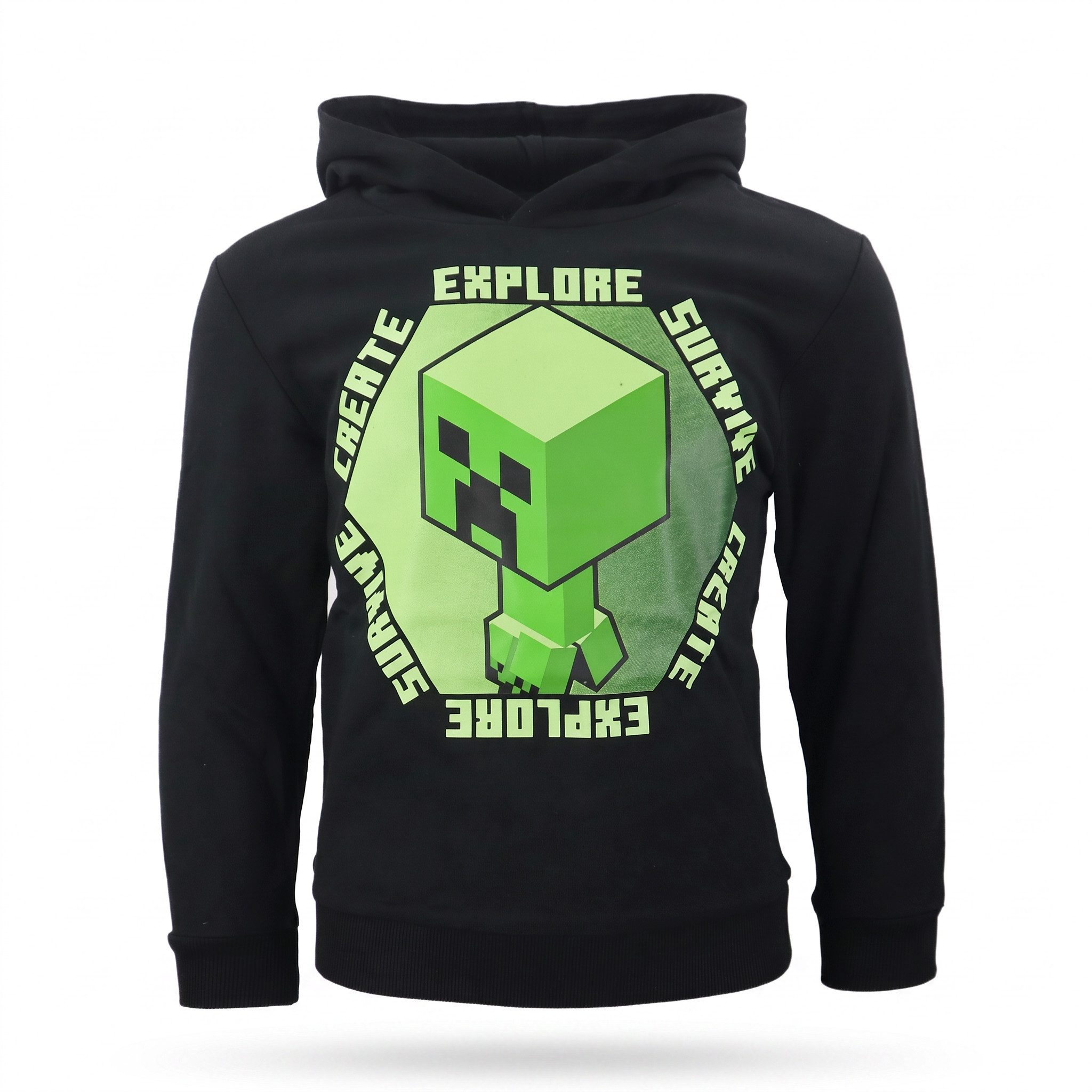 Minecraft Hoodie Minecraft Creeper Jungen Kinder Kapuzenpulli Pulli Hoodie Gr. 116 bis 152
