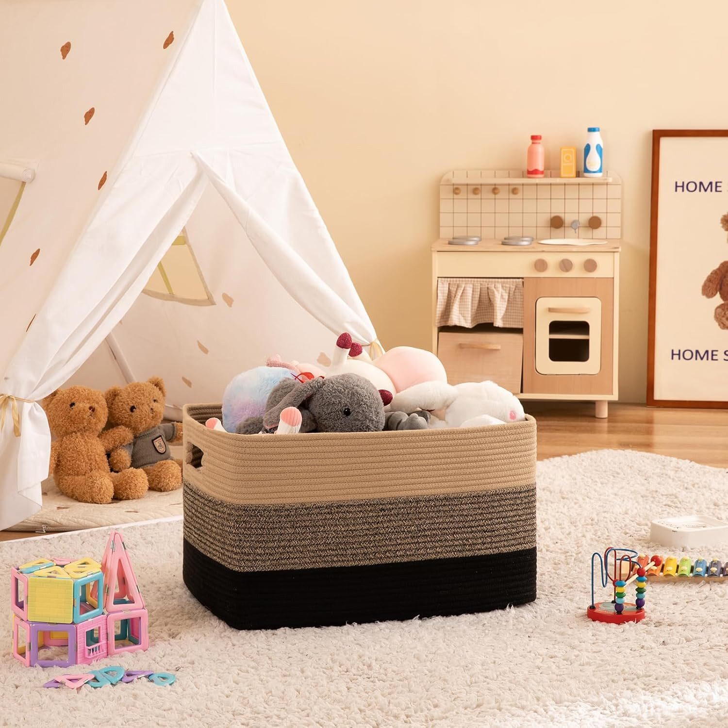 Auledio Aufbewahrungskorb Großer, rechteckiger Flechtkorb mit Griff - 55×43 günstig online kaufen