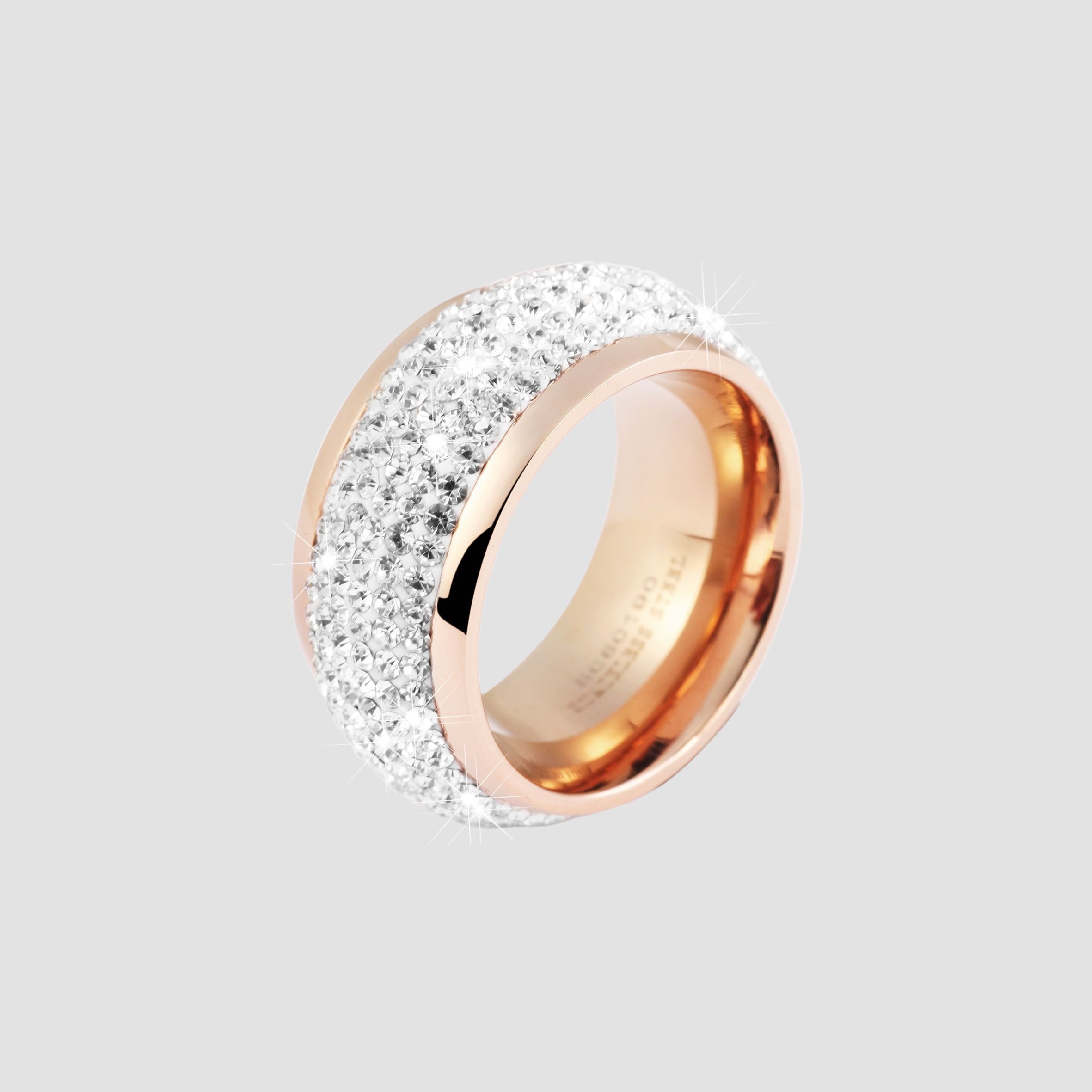 AKZENT Fingerring Clodia rosé Edelstahl roségold Damen, Damen Ring günstig online kaufen