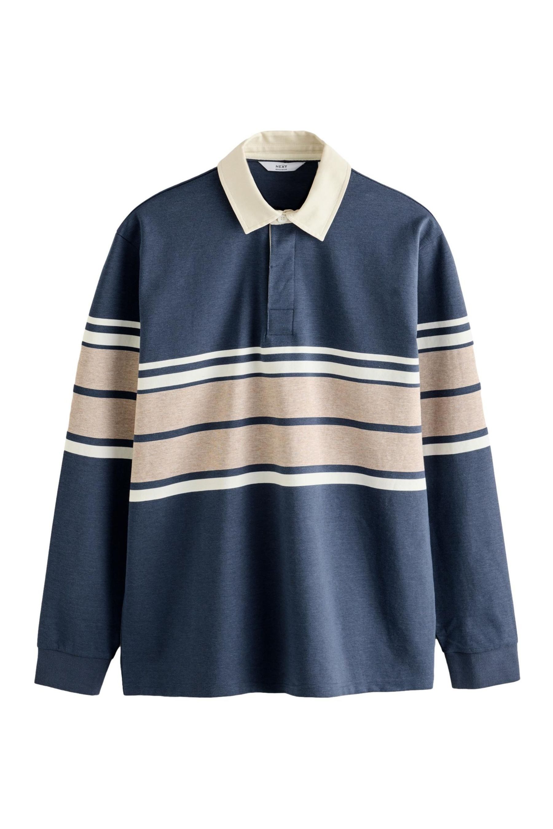 Next Rugbyshirt Rugby-Hemd mit horizontalen Blockstreifen (1-tlg)