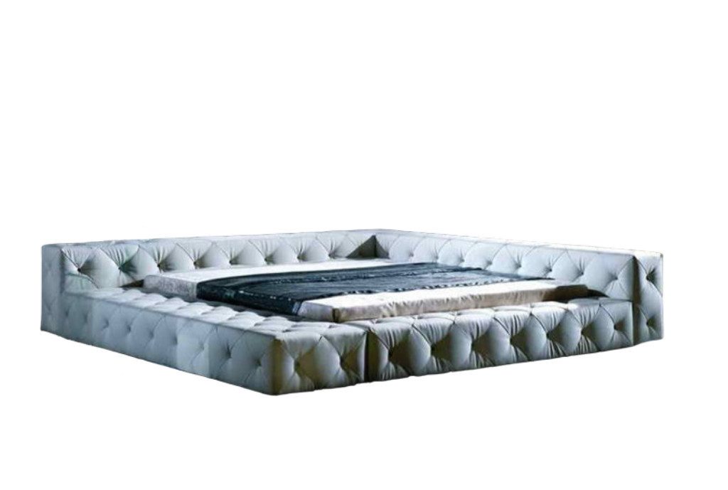 JVmoebel Bett Chesterfield Echtleder Bett Doppelbett Polsterbett Neu Sofort (1-tlg), Made in Europa