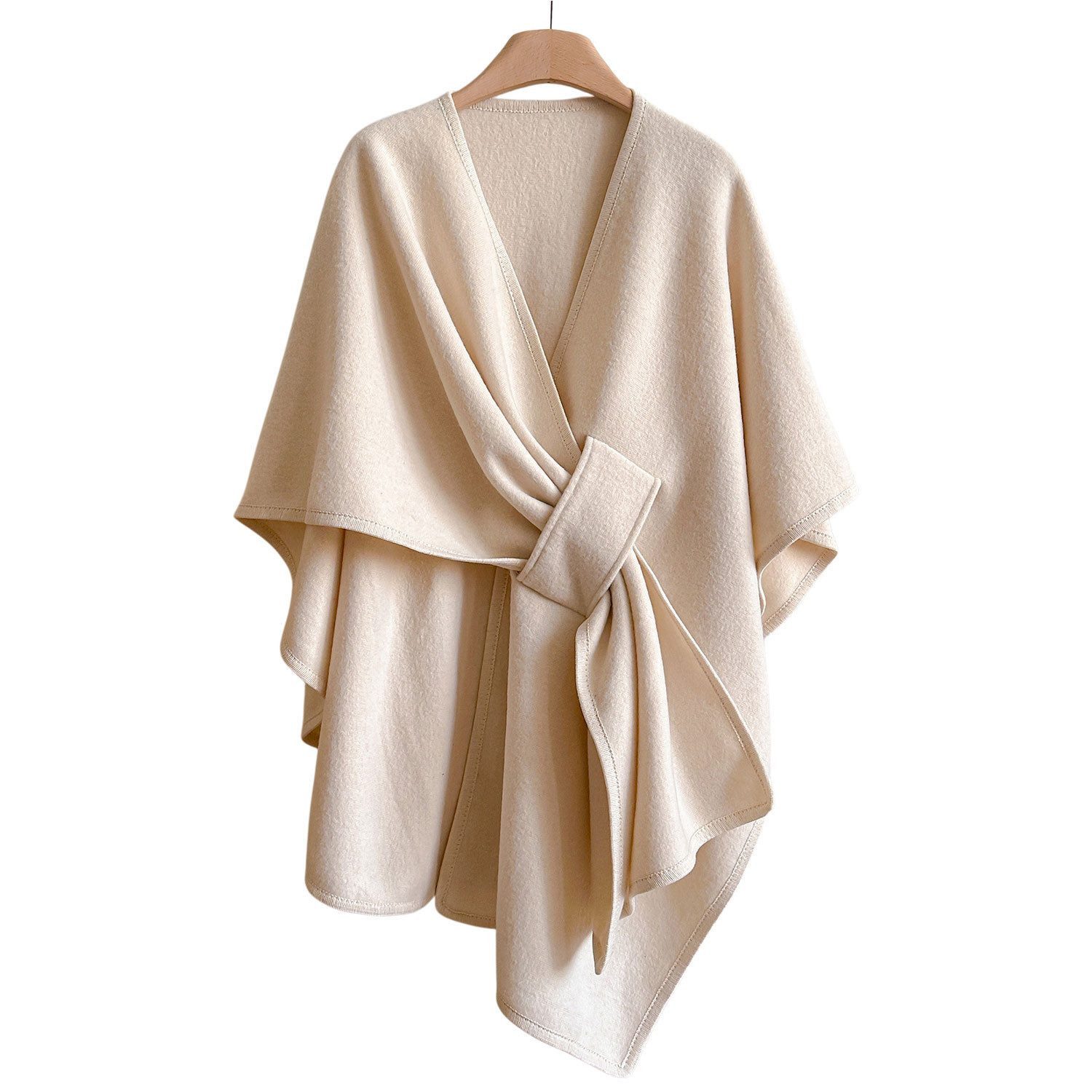 Autrucker Poncho Vielseitige Langer Poncho Schal damen, Vorne öffnen Ponchos