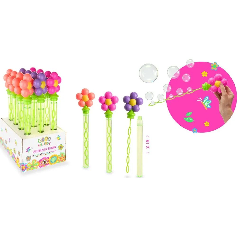 Trendhaus Seifenblasenspielzeug GF-6 Seifenblasen-Blume XXL 120ml, 3-fach sortiert Diese liebevoll ges