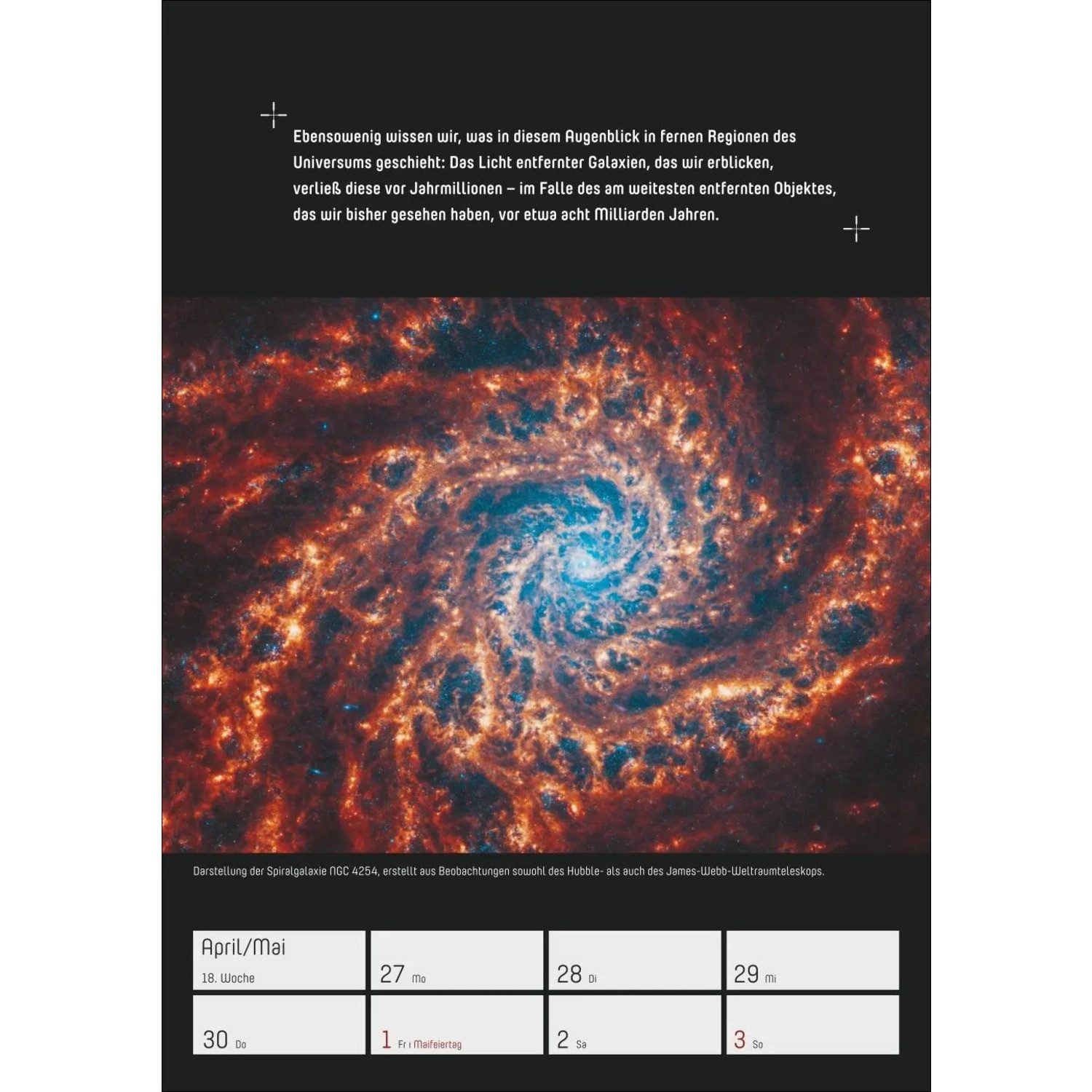 Harenberg Kalender Verlag Wandkalender Stephen Hawking - Universum Wochenplaner 2026 - 53 faszinierende...
