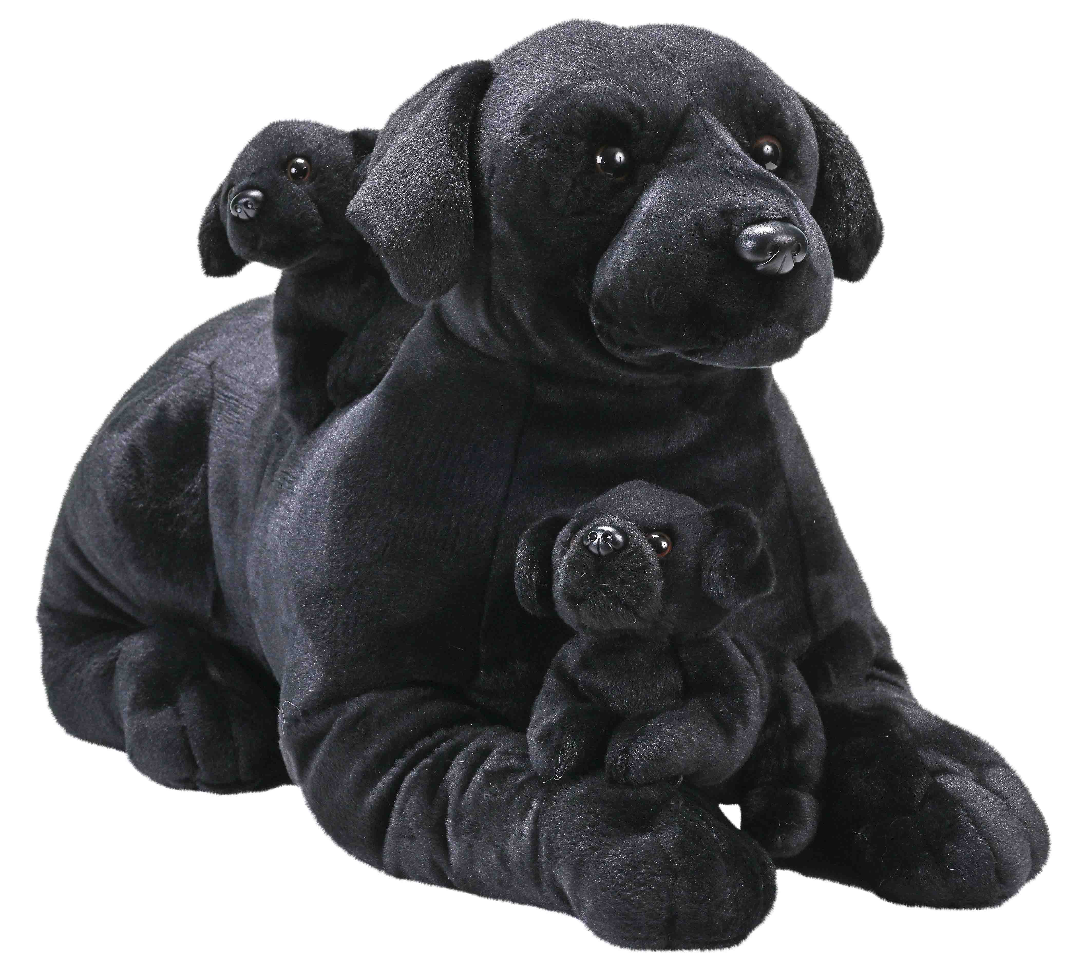 WILD REPUBLIC    Kuscheltier Wild Republic - Cuddlekins Jumbo - Schwarzer Labrador mit Welpen