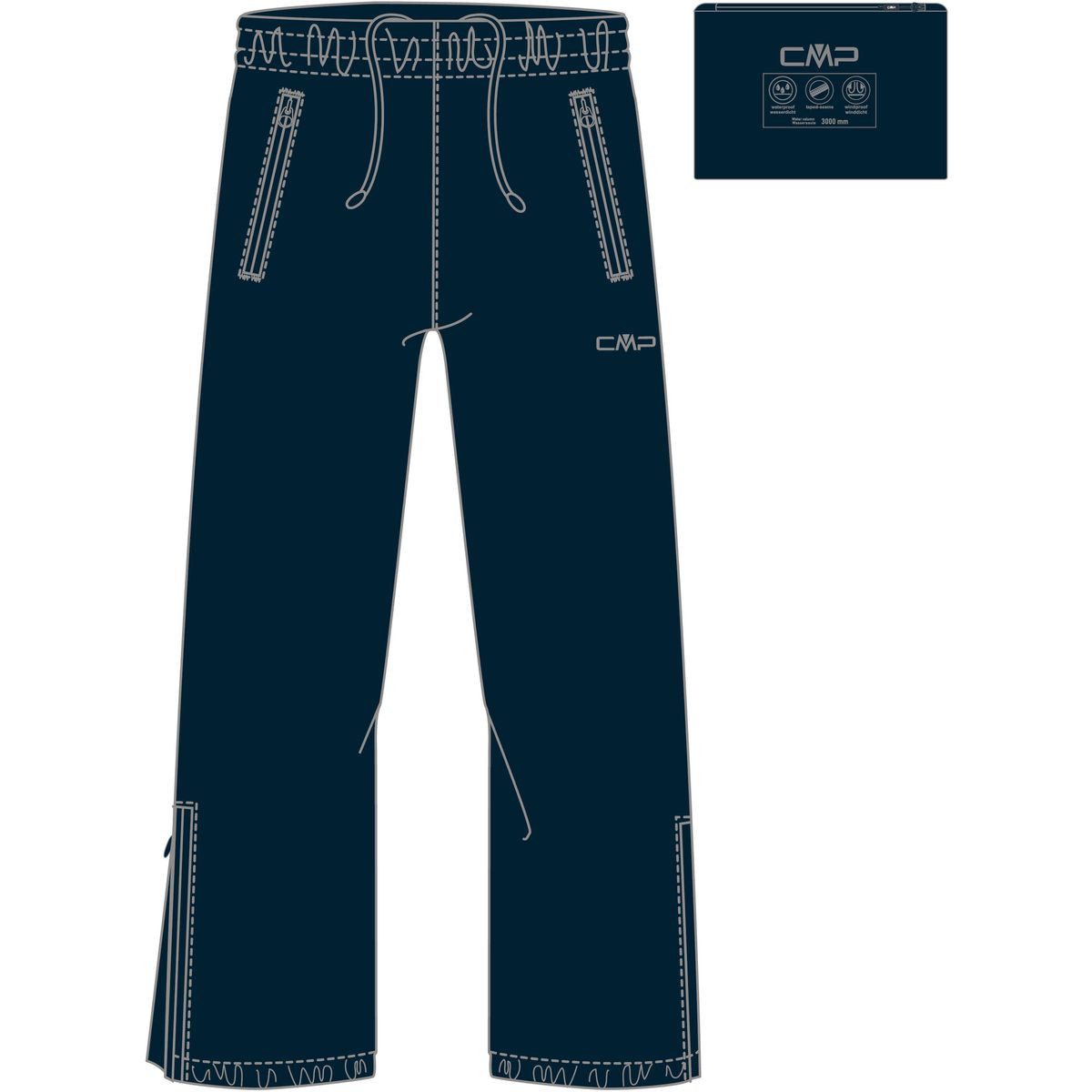 CMP Outdoorhose KID Rain Pant Leichte, robuste Regenhose für Kinder mit praktischen Features und