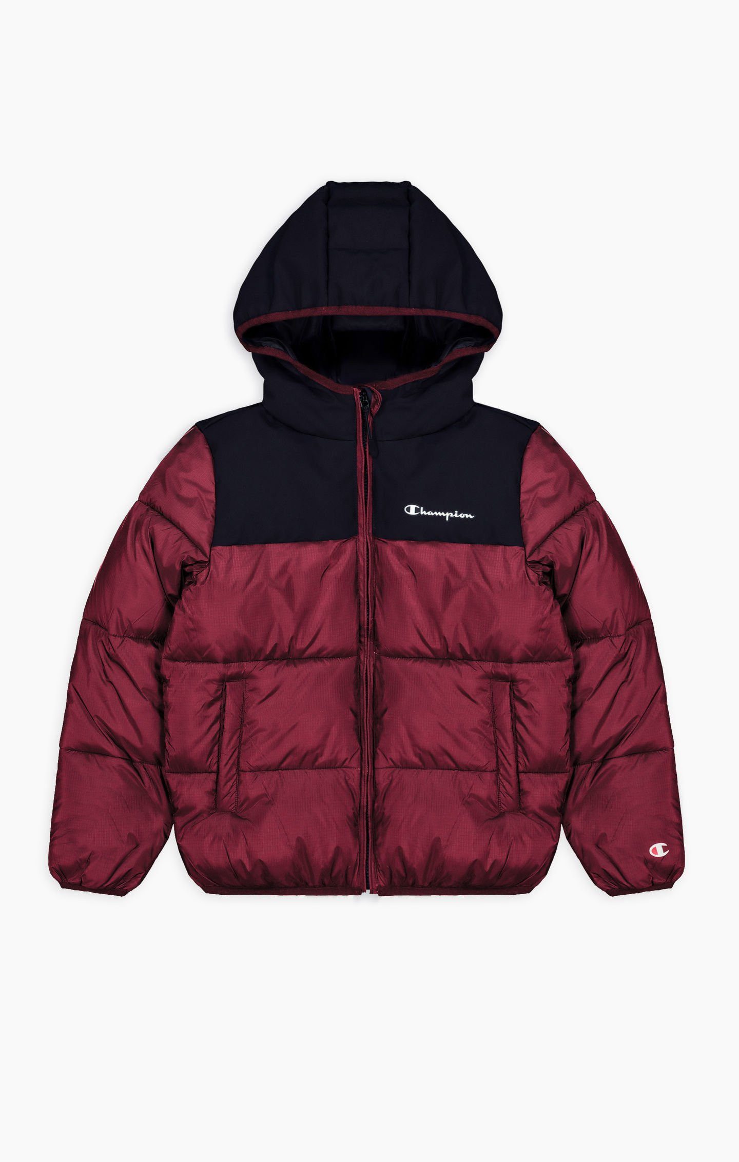 Champion Funktionsjacke Steppjacke Legacy mit Kapuze Champion Schriftzug am Rücken (warm)