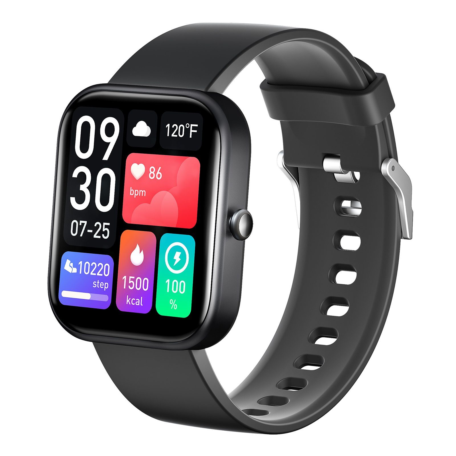 EXTSUD Smartwatch Fitness Tracker Uhr mit Telefonfunktion Damen Herren Smartwatch (2,0 Zoll) IP67 Wasserdicht Pulsmesser Schrittzähler 100+Sportmodi, 2,0 Zoll HDTouchscreen, für Android IOS