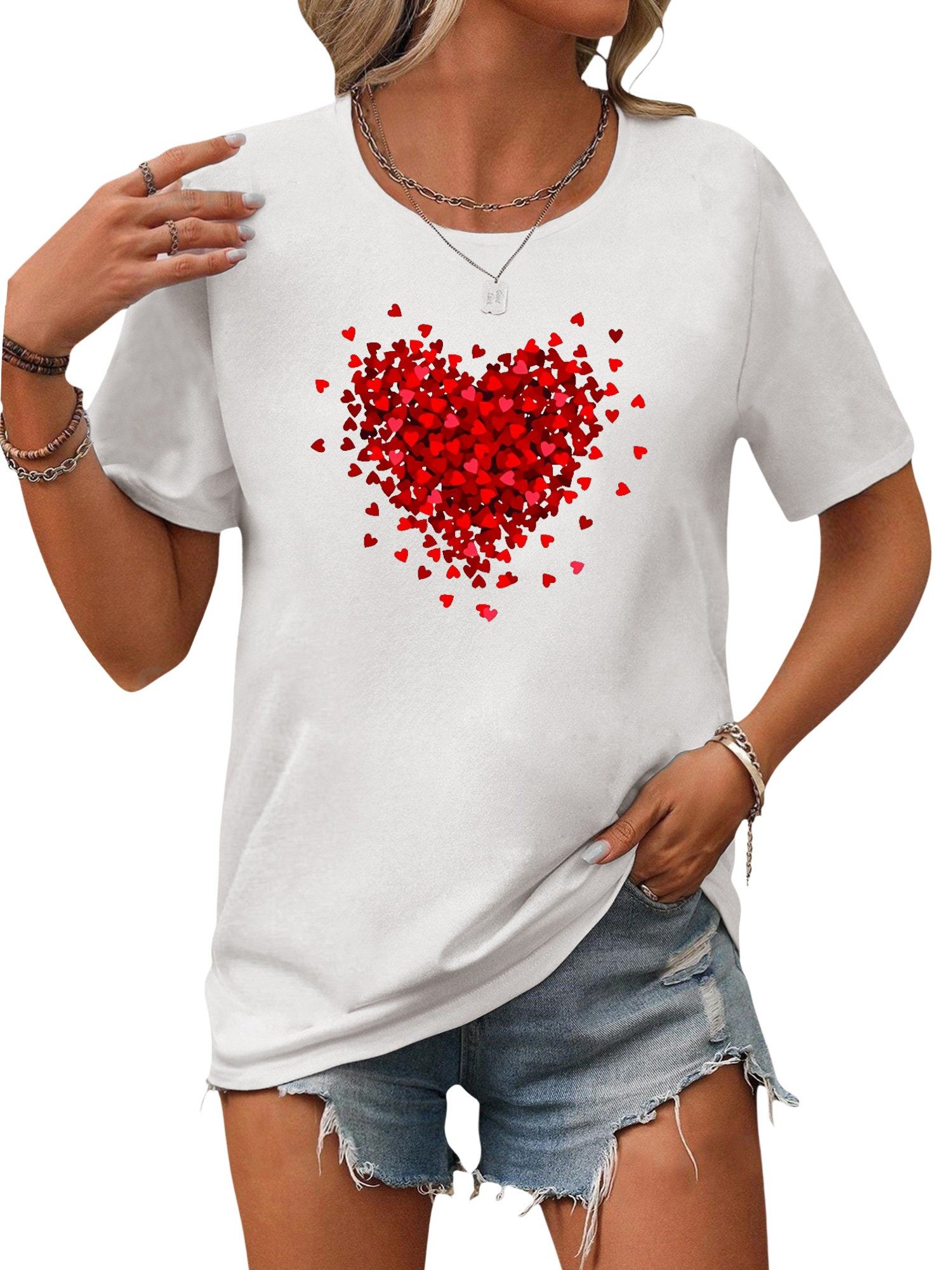 PYL Print-Shirt Damen Sommer Kurzarmbluse Locker günstig online kaufen