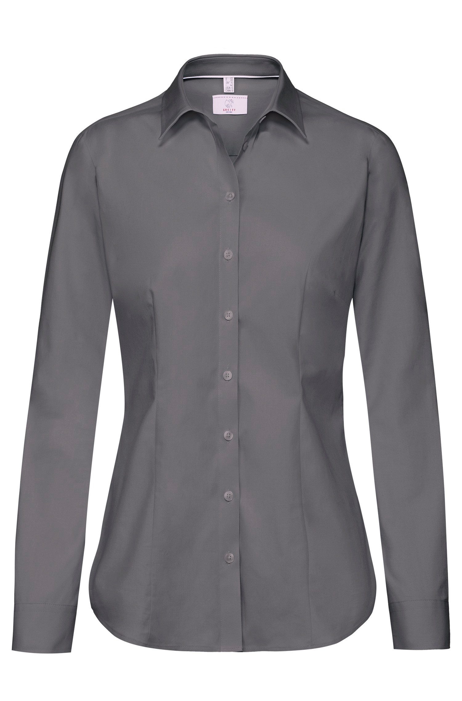 GREIFF Langarmbluse Greiff Corporate Bluse PREMIUM Damen OEKO TEX® Pflegeleicht Grau 50