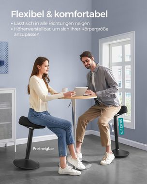 SONGMICS Arbeitshocker, Stehhocker um 360° neigbar, Schreibtischstuhl, Anti-Rutsch