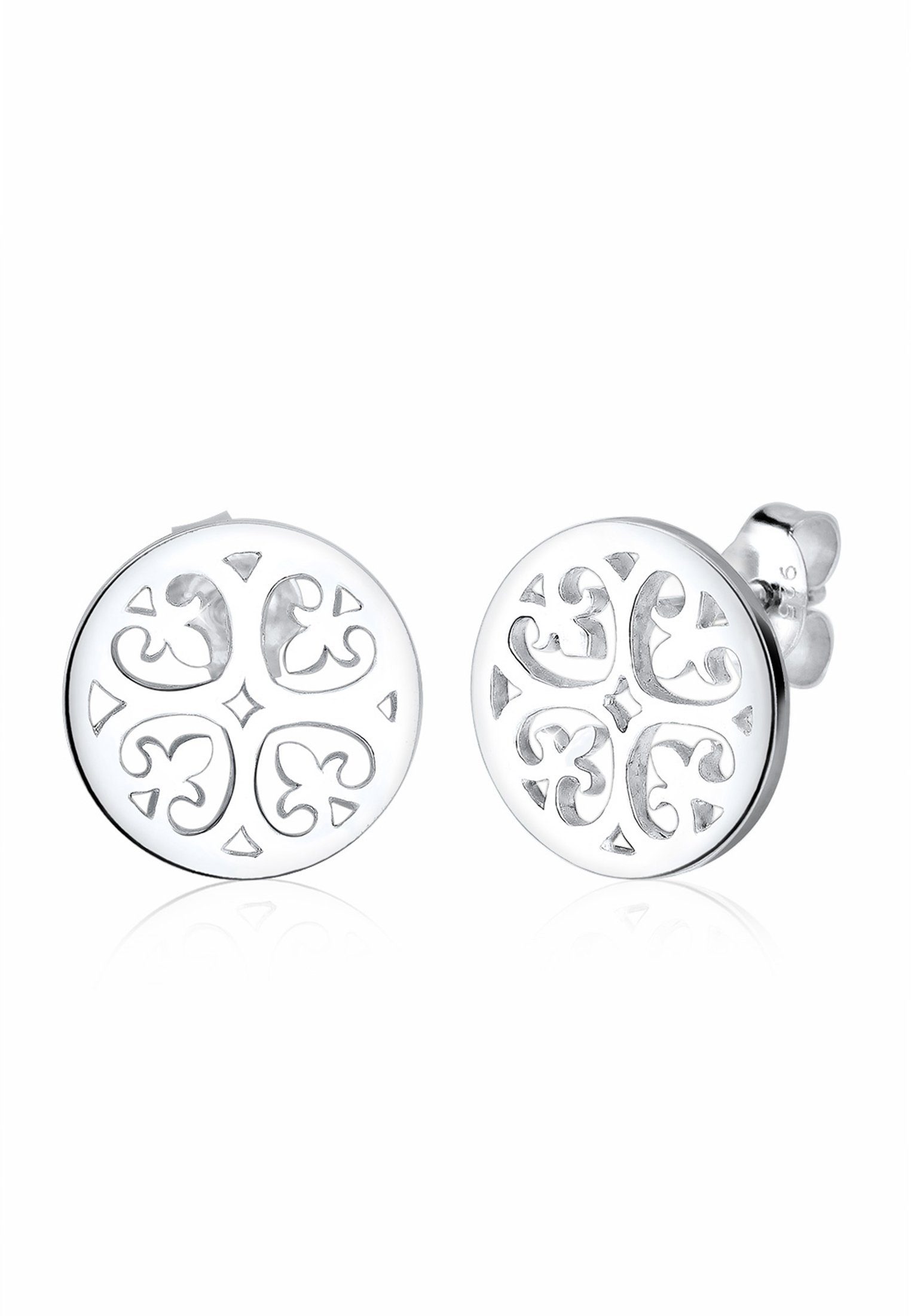 Elli Paar Ohrstecker Ornament hochglanzpoliert Ornament, Silber, 925 Orientalisch anlaufgeschützt Schmuckstück Filigran und
