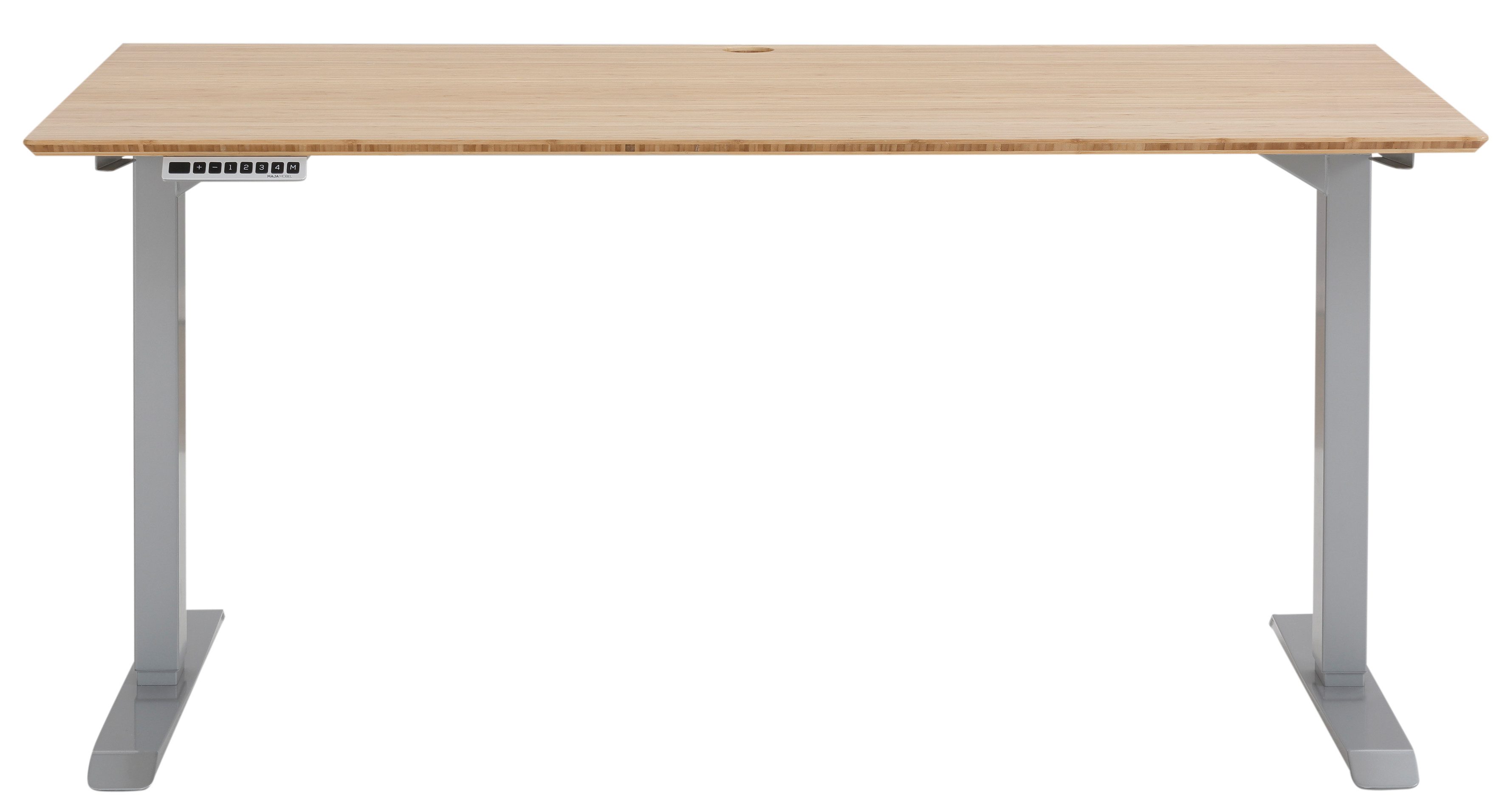 Maja Möbel Schreibtisch Premium, el. höhenverstellbar, 2M, 4fach Memory, Bambusplatte massiv