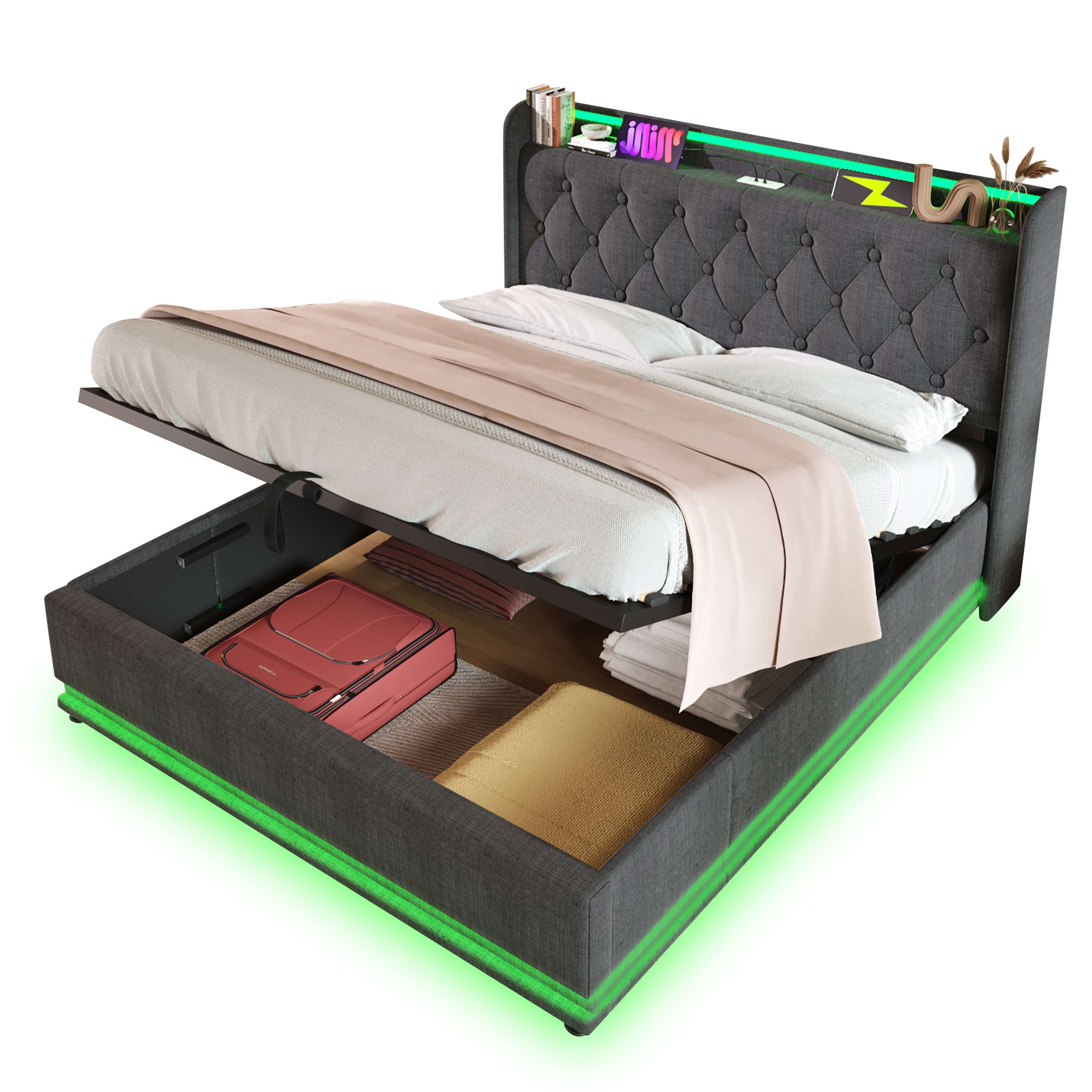BlingBin Einzelbett Polsterbett Stauraumbett (1-tlg., Doppelbett, günstig online kaufen