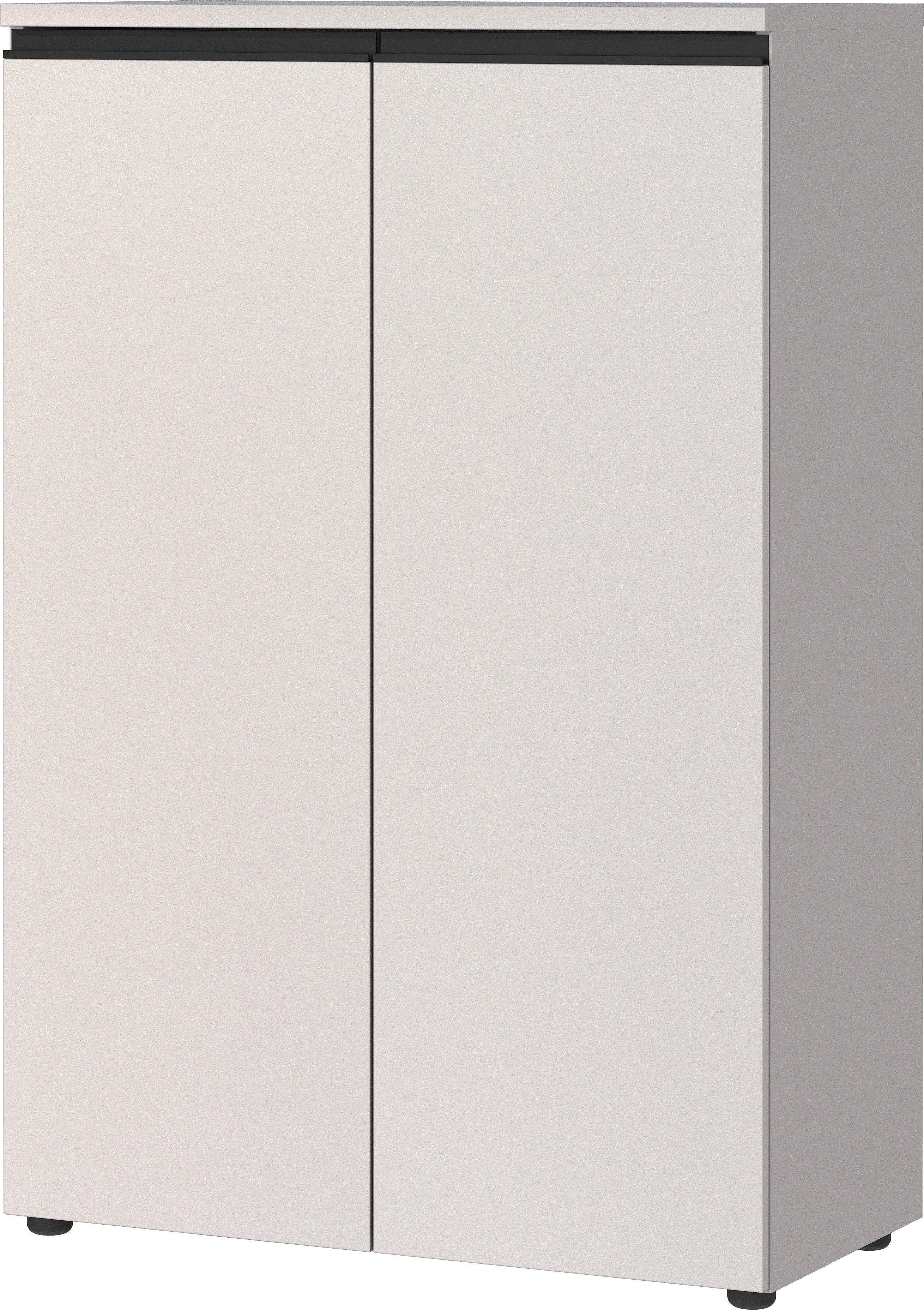 KADIMA DESIGN Aktenschrank Aktenschrank 2-türig Soft-Close 3 Ordnerhöhen 81x120x40cm Büroschrank (Mehrzweckschrank, Büromöbel modern, Kommode Büro, Ordnerschrank) Styroporfrei, Made in Germany, Serie "Stuttgart", Melaminbeschichtung