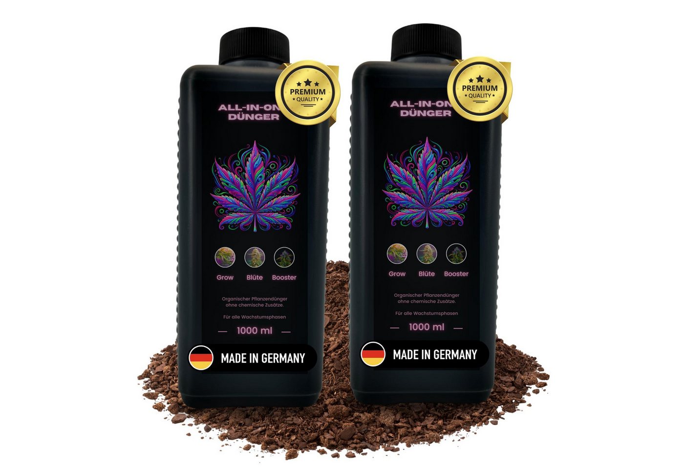 TronicXL Universaldünger 2L Grow Dünger All in One Indoor Outdoor Try Pack für Growbox Set, Flüssigdünger, Wachstum Blüte, 2-St., All in One, Indoor Outdoor Wachstumsphase Blütephase