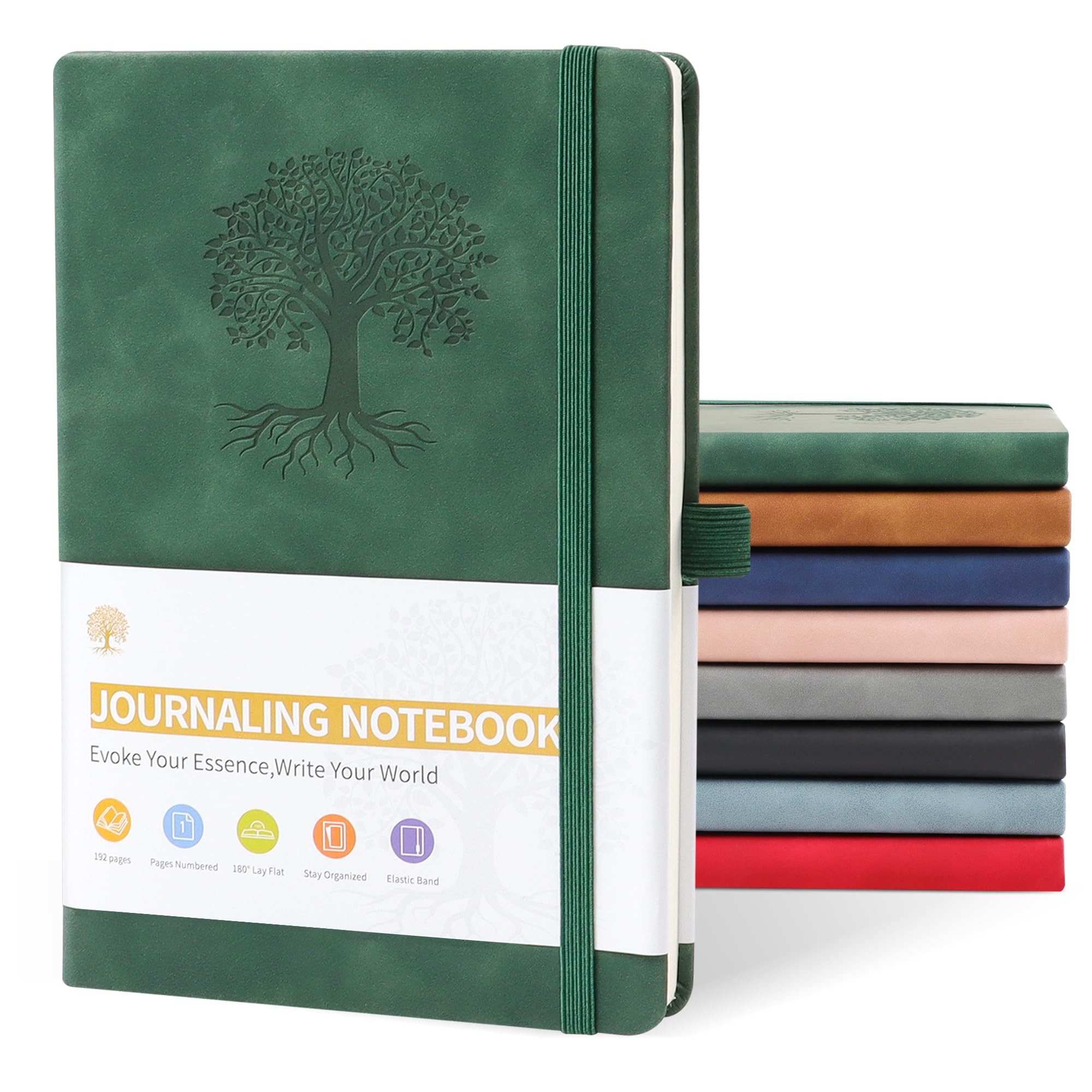 FOUORTUNATE-BEE Notizbuch Notizbuch A5 Liniert für Damen und Herren mit 192 Seiten, für Schreiben, Studium, Büro, Reiseaufzeichnung oder Geschenke