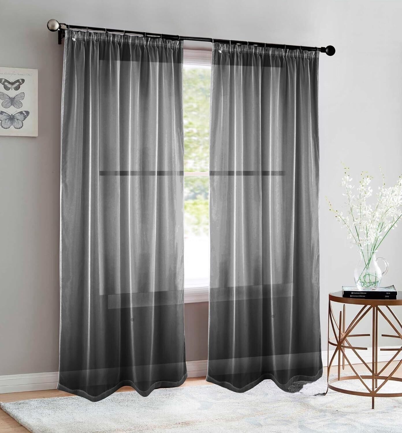 Brilliant Gardine Transparent / Vorhang / Gardine / 140x245cm / Kräuselband günstig online kaufen