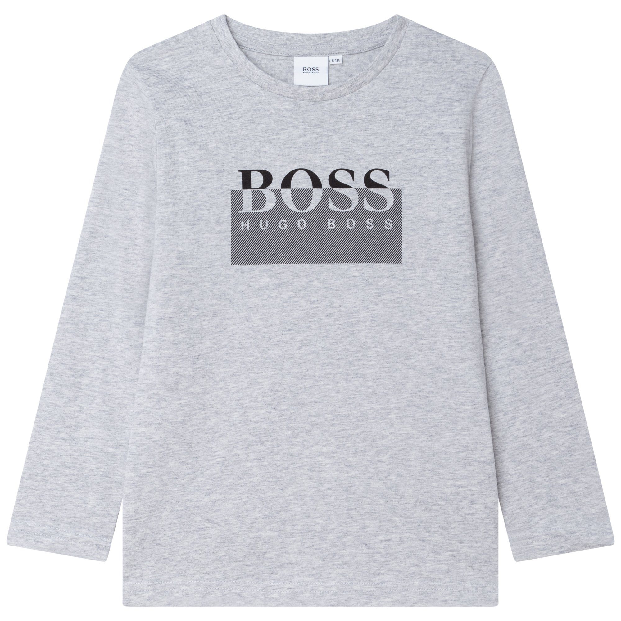 Boss Kidswear Langarmshirt Boss Kidswear Langarmshirt grau mit Logo