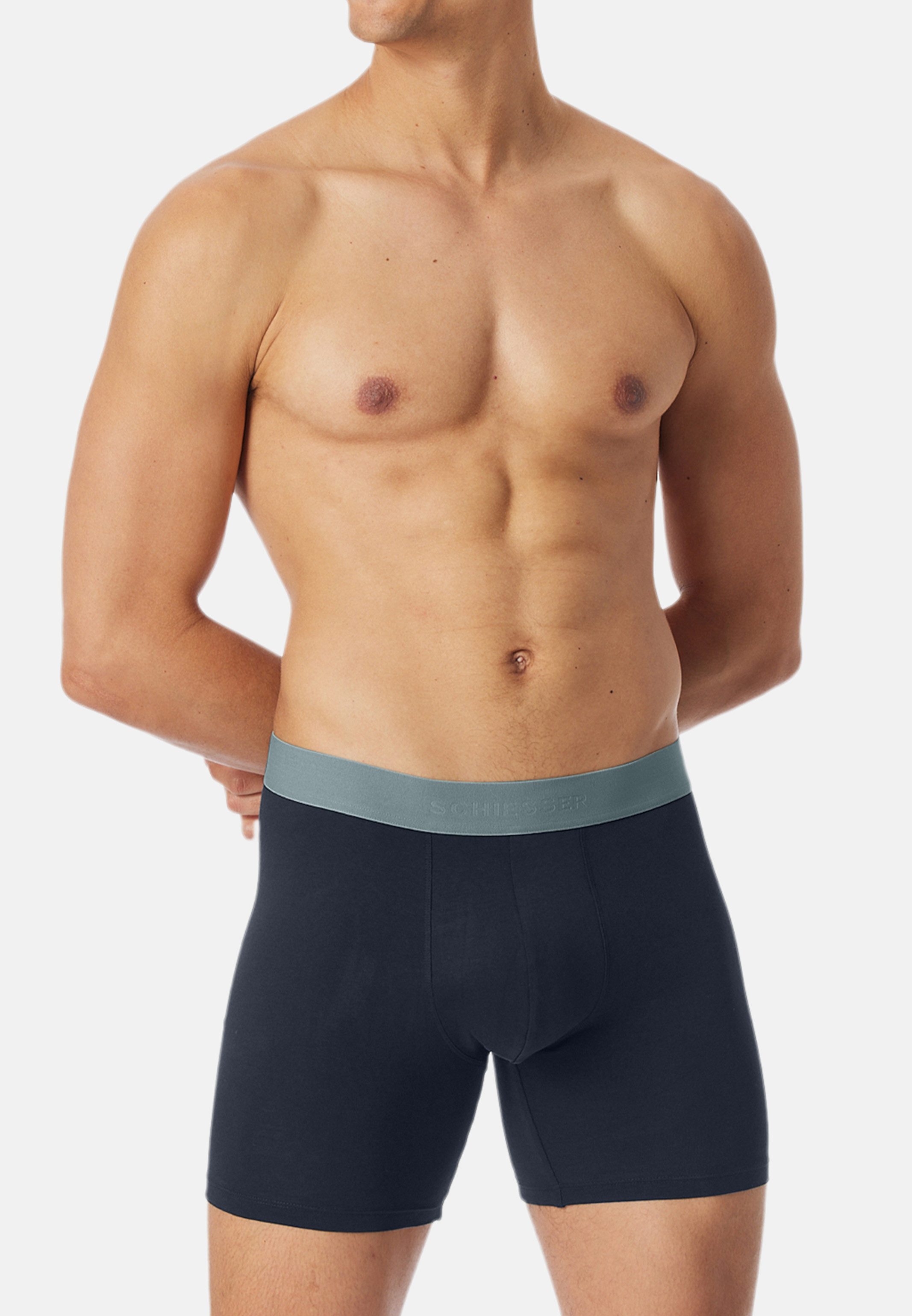 Schiesser Retro Boxer 6er Pack 95/5 Cotton (Spar-Set, 6-St) Long Short / Pant - Baumwolle - ohne Eingriff - Atmungsaktiv