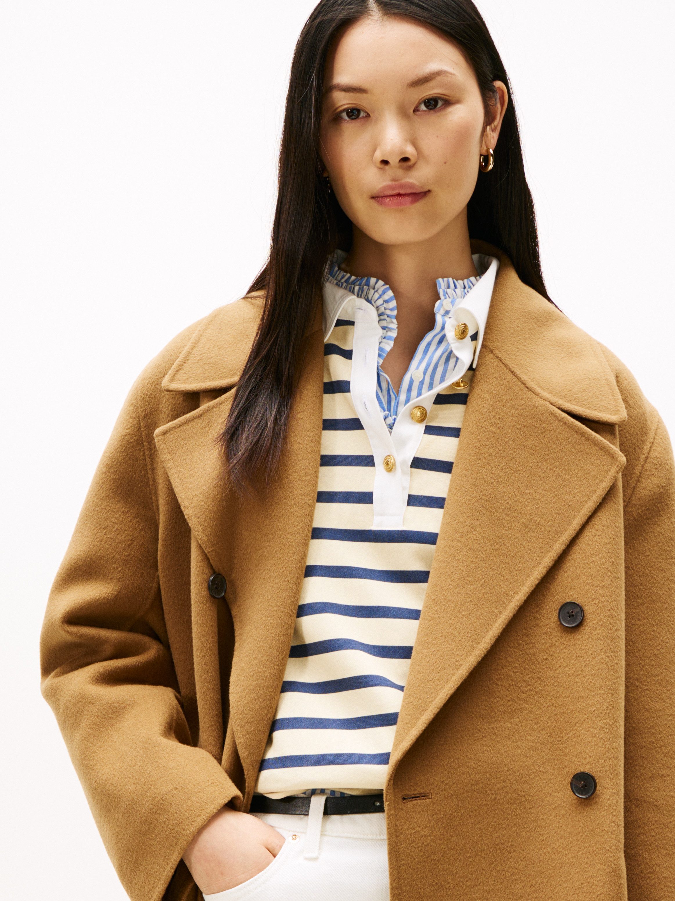 Tommy Hilfiger Kurzmantel DF WOOL BLEND REG PEACOAT mit Wolle günstig online kaufen