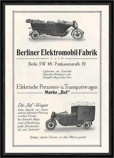 Kunstdruck Berliner Elektromobil Fabrik Transportwagen BEF Plakat Braunbeck Faks_, (1 St)