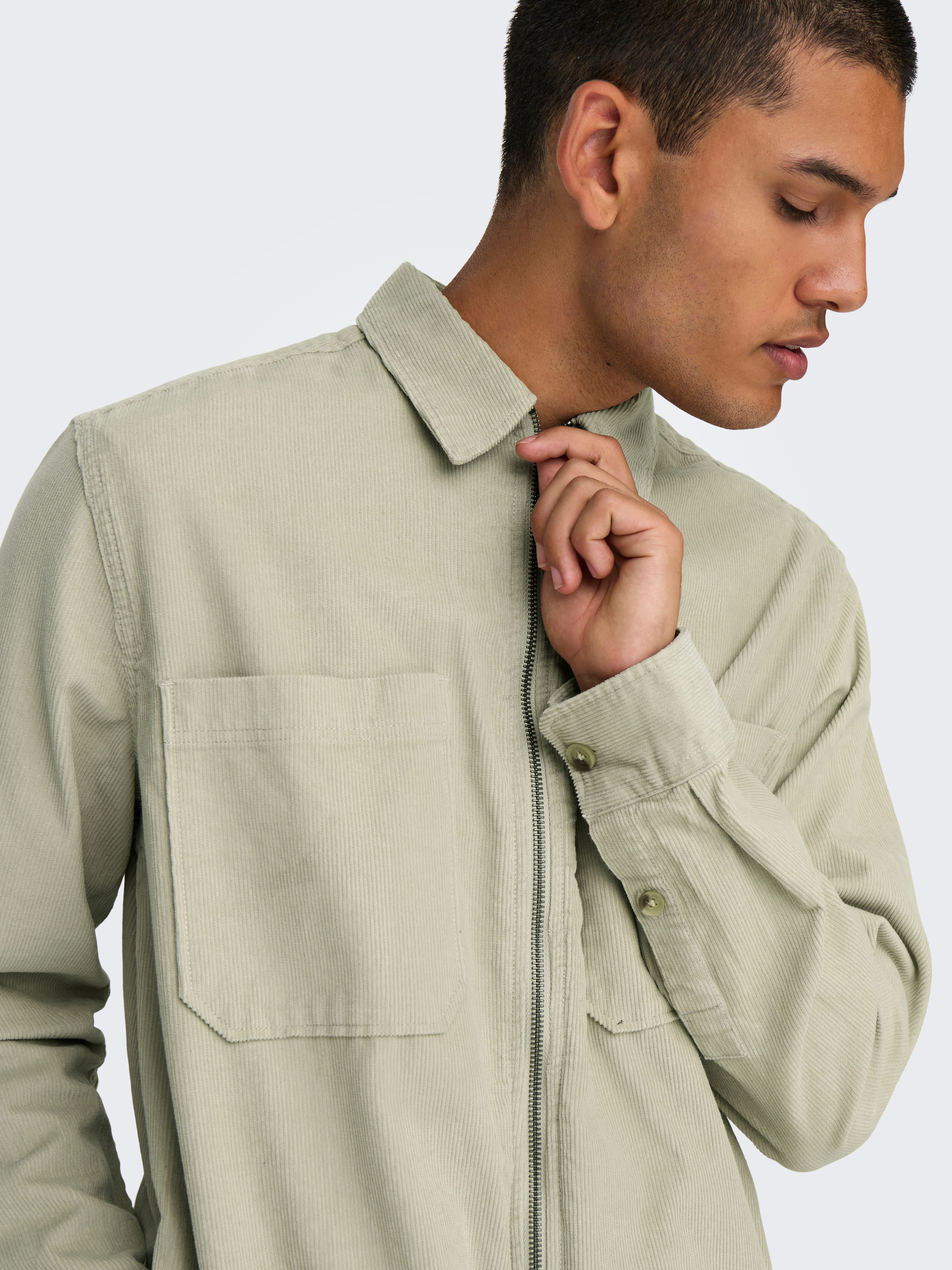 ONLY & SONS Langarmhemd ONSALP 14W RLX 2PKT WASHD CORD LS ZIP