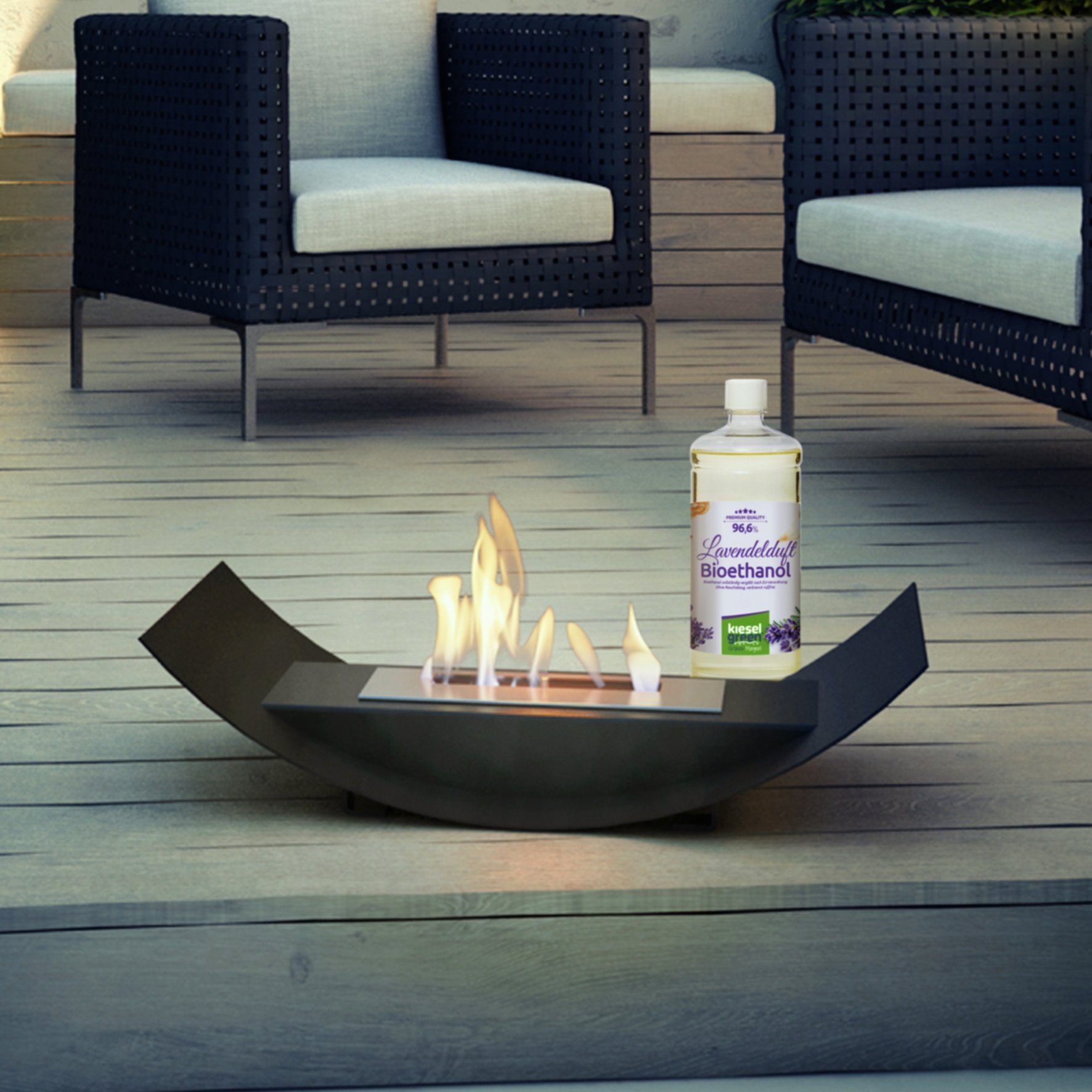KieselGreen Bioethanol KieselGreen Bioethanol Flasche 12 x 1 Liter mit Duft für Ethanol-Kamin