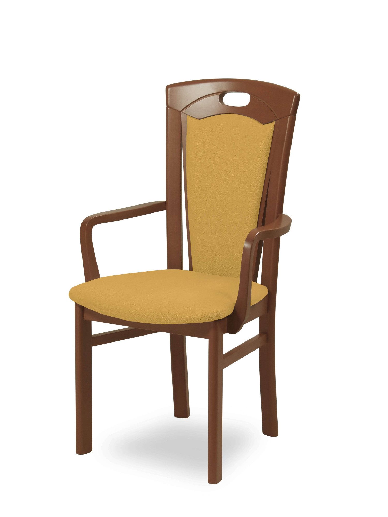 Home affaire Esszimmerstuhl FERDI, Armlehnstuhl, Made in Italy, Massivholz (1 St), Bezug Feinstruktur (wasser-und fleckabweisend) oder Struktur