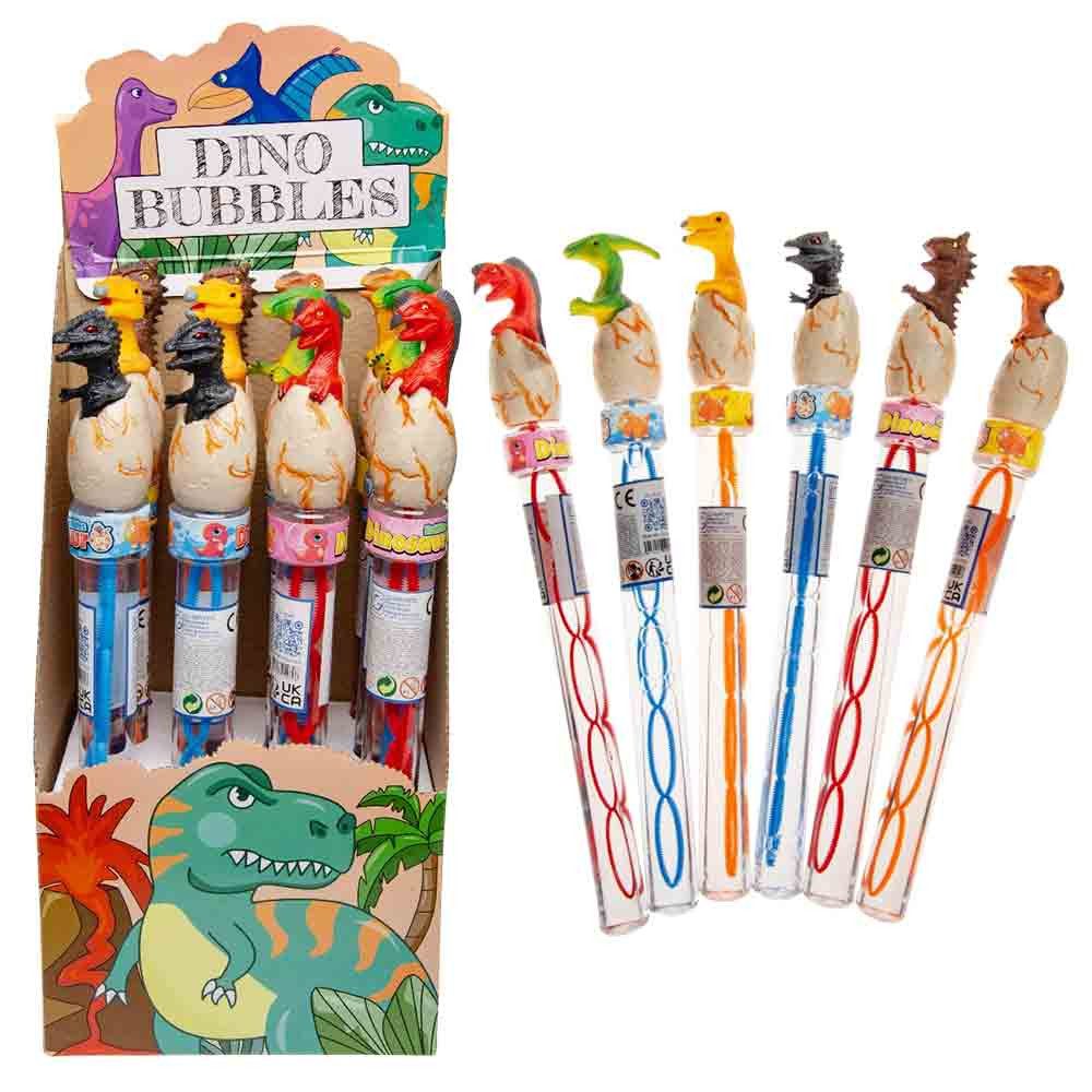 LG-Imports Seifenblasenspielzeug 12 Stück Dinosaurier Seifenblasen mit Figuren - ca. 140 ml