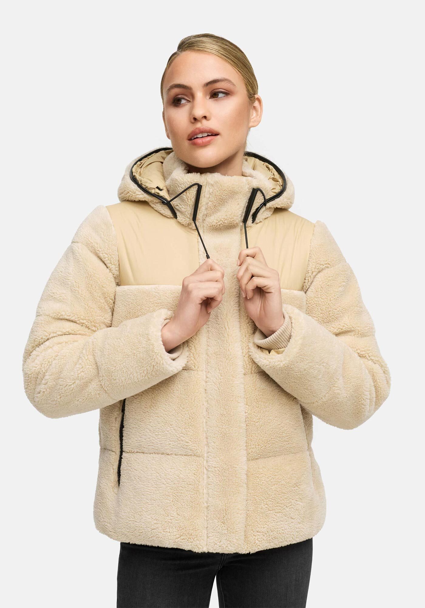 Marikoo Winterjacke Kaguraa warme Teddyfell Sherpa Jacke
