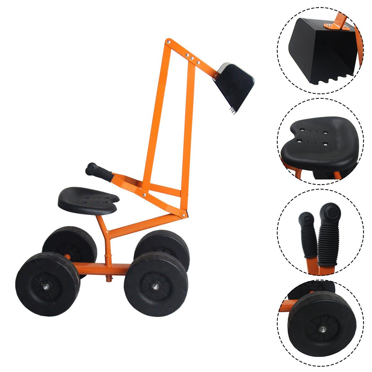 COSTWAY Spielzeug-Aufsitzbagger Sandkastenbagger, aus Metall, 360° günstig online kaufen