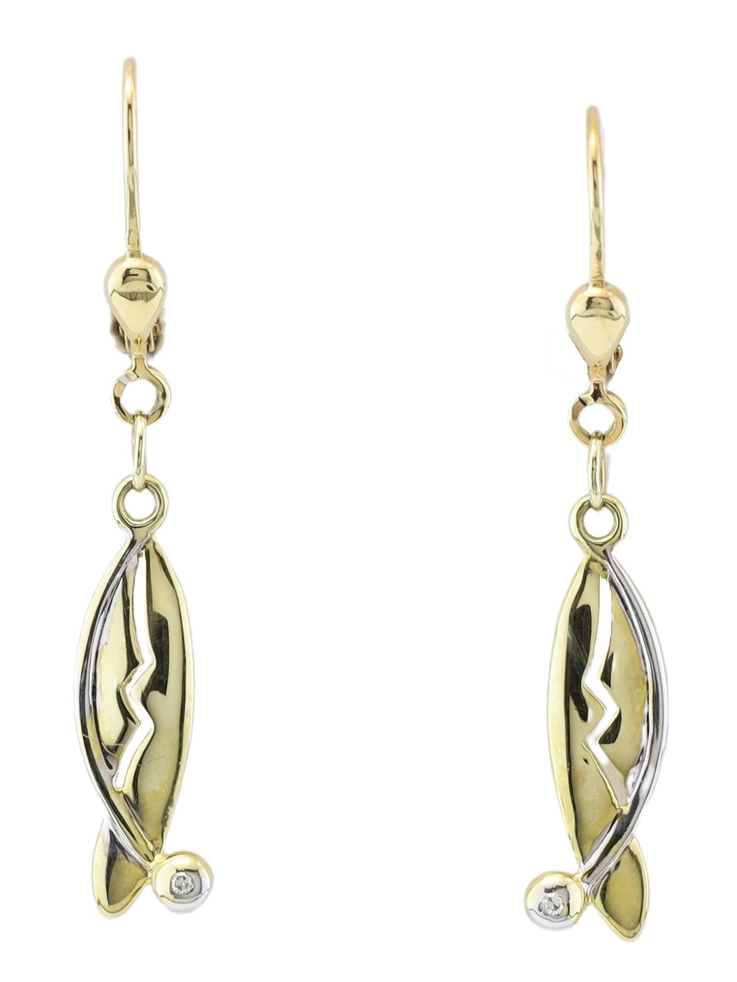 Miamar Paar Ohrstecker 1173360, MIAMAR 1173360 Damen Ohrringe 14 Karat (585) Bicolor Bicolor Gold weiß