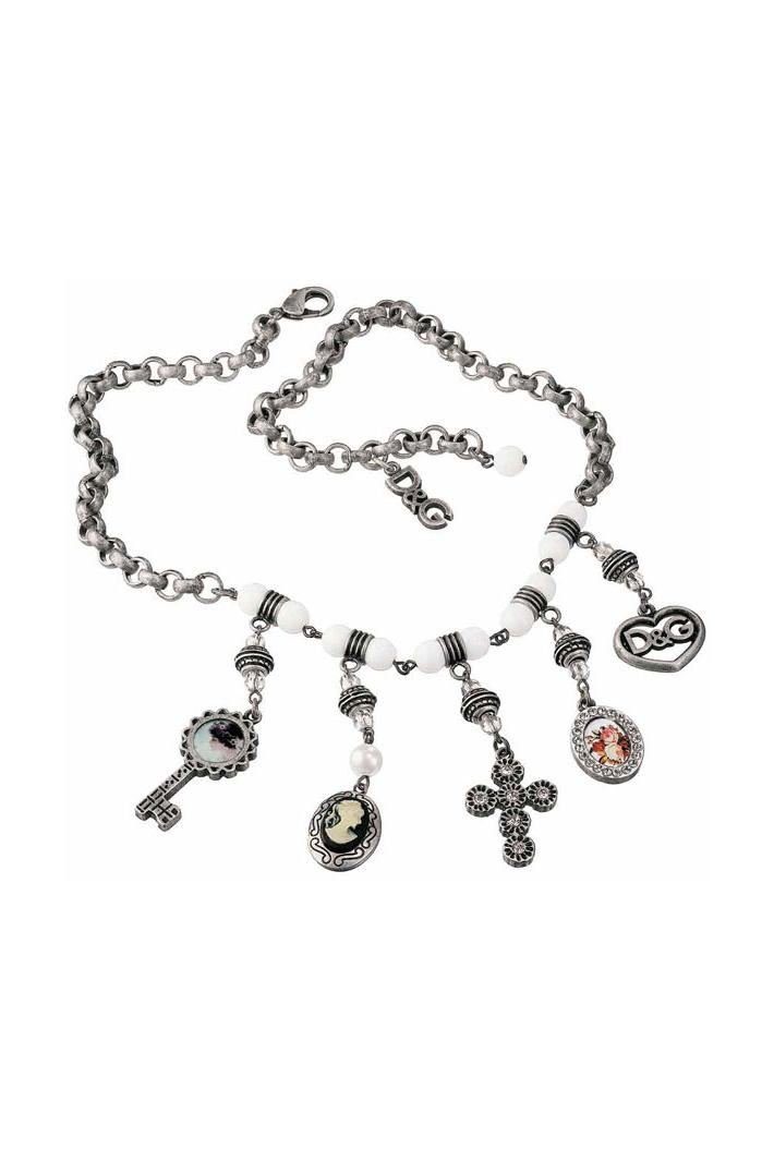 D&G Collier Romantic, aus Edelstahl, vintage, 50cm lang, Zirkonia günstig online kaufen