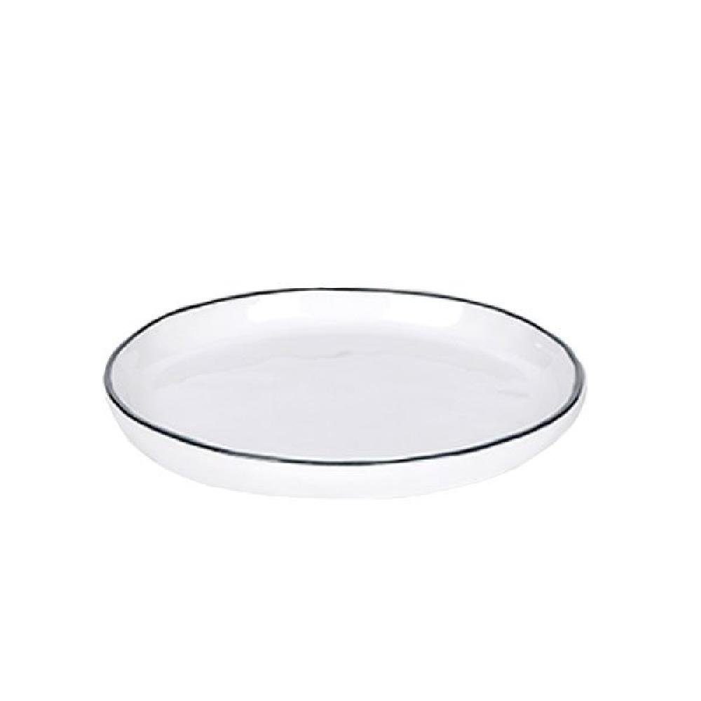 Weiß Untertasse Lambert Rand Tasse Piana (13,5cm) basaltgrauer Teller
