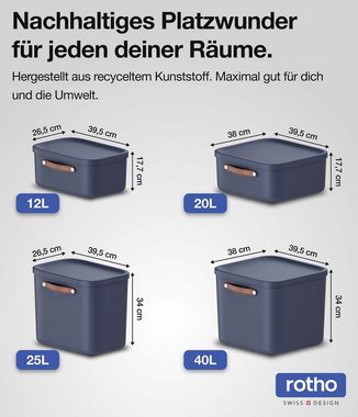 ROTHO Aufbewahrungsbox 4er-Set Kiste mit Deckel Maloja 40l (Aufbewahrungsset, 4er-Set)