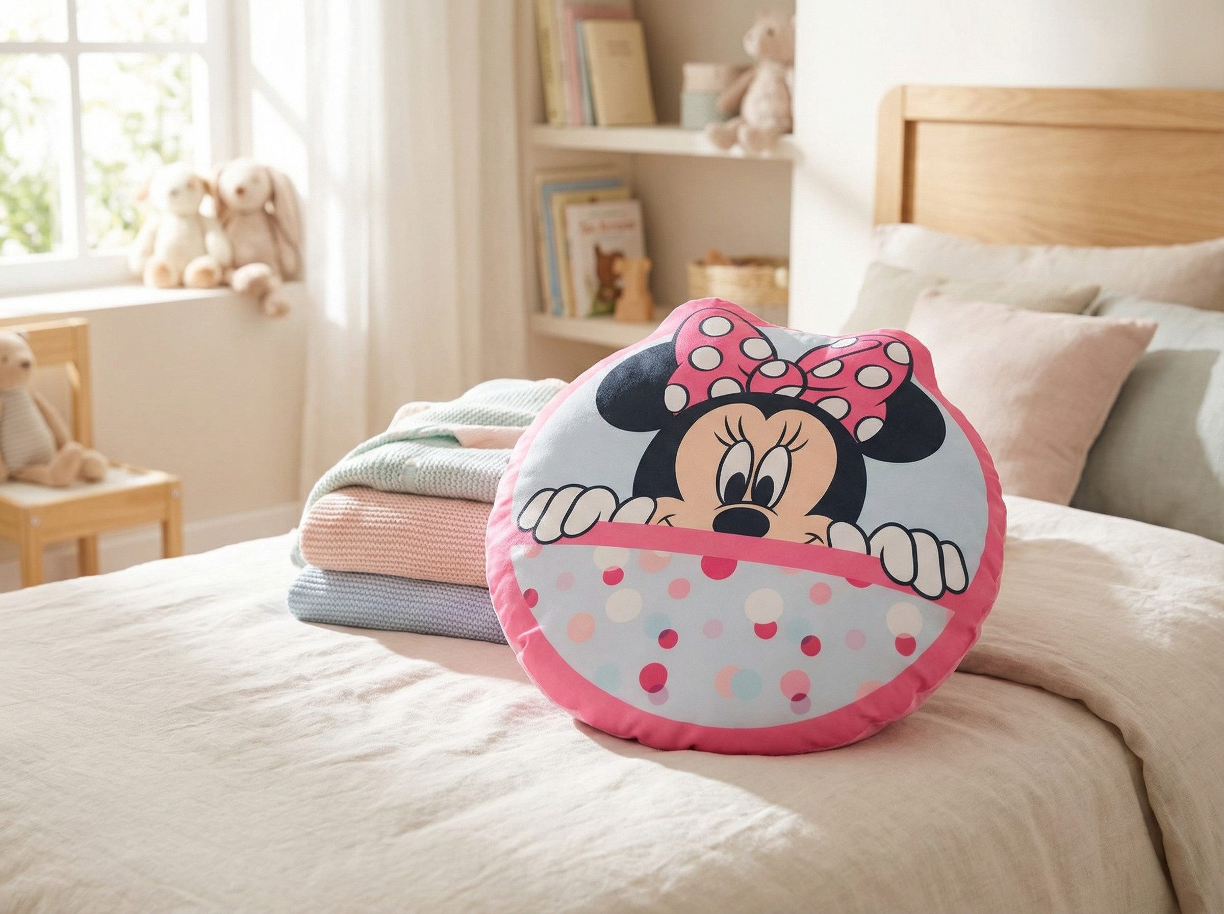 Disney Dekokissen Disney Minnie Maus 3D Kissen Dekokissen Cushion 32x32 cm