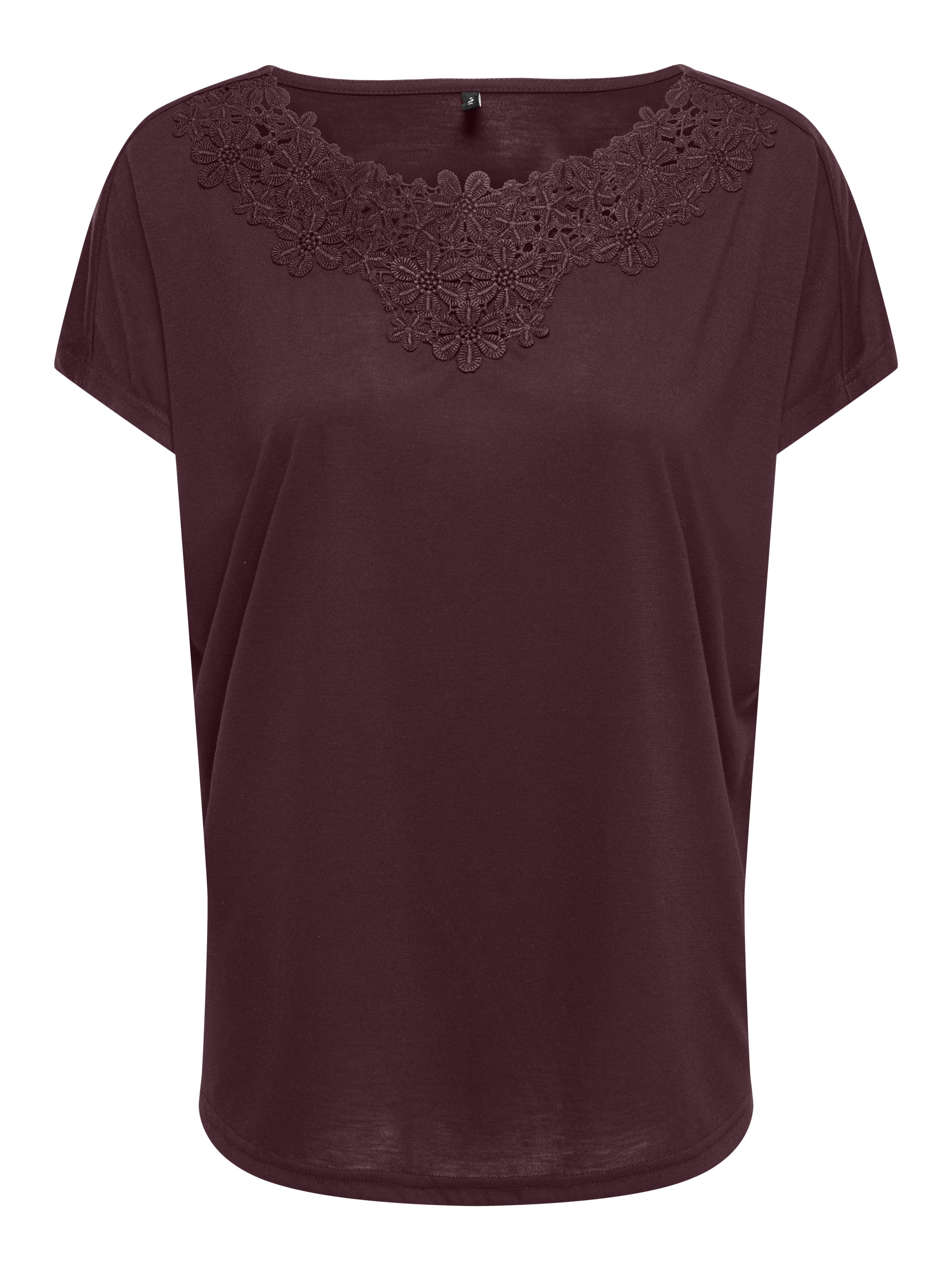 ONLY Spitzenshirt ONLWINNIE S/S TOP CS JRS Polyester, regular fit