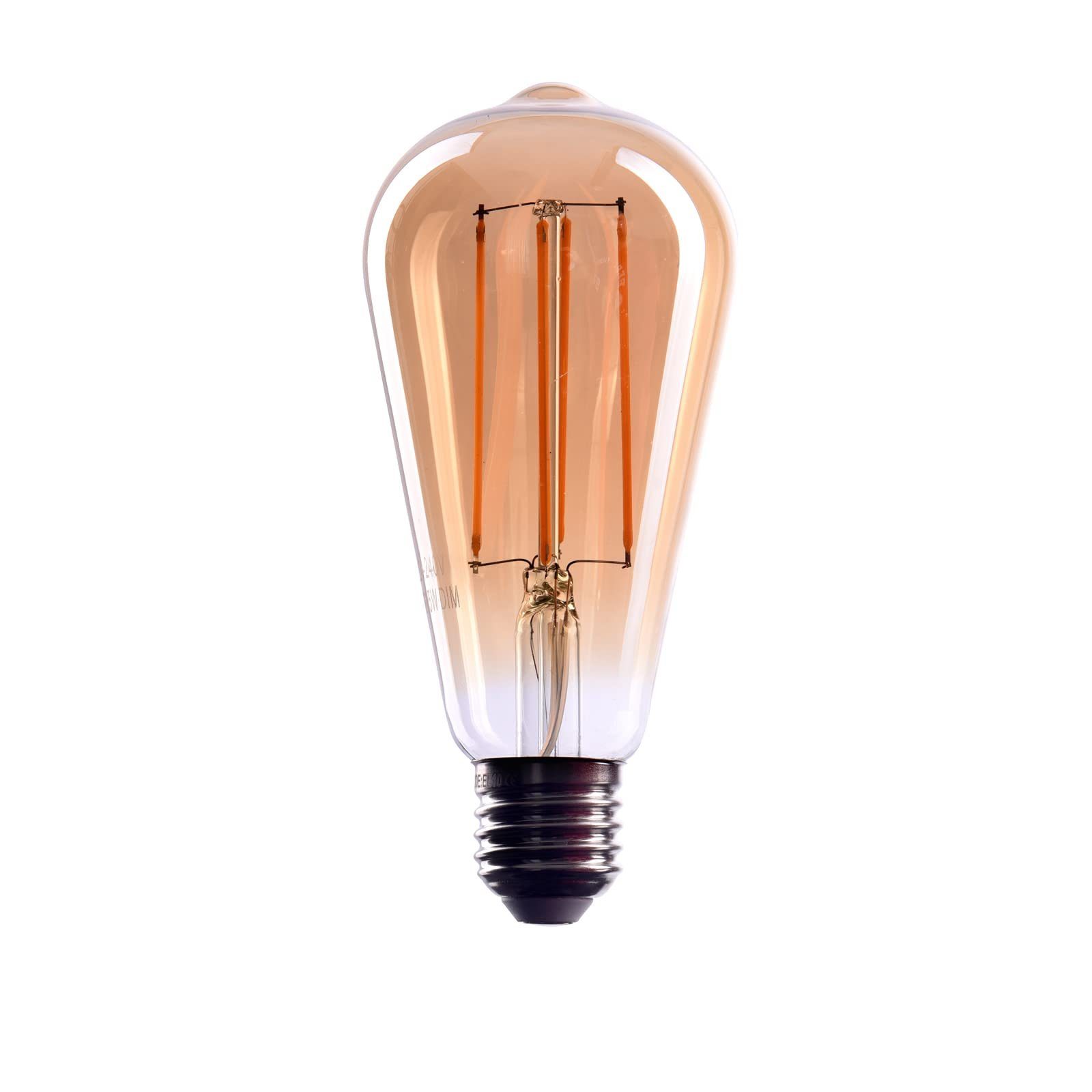 Crown LED LED Edison Glühbirne E27 Fassung, Dimmbar, 5W, 2200K, Warmweiß  Halogenlampe, Warmwei 1 Stck (1Er Pack)Antik