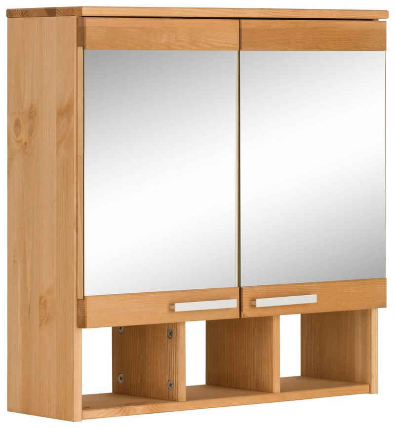Home affaire Spiegelschrank »Josie« Breite 60 cm, aus Massivholz, verstellbarer Einlegeboden, Metallgriffe