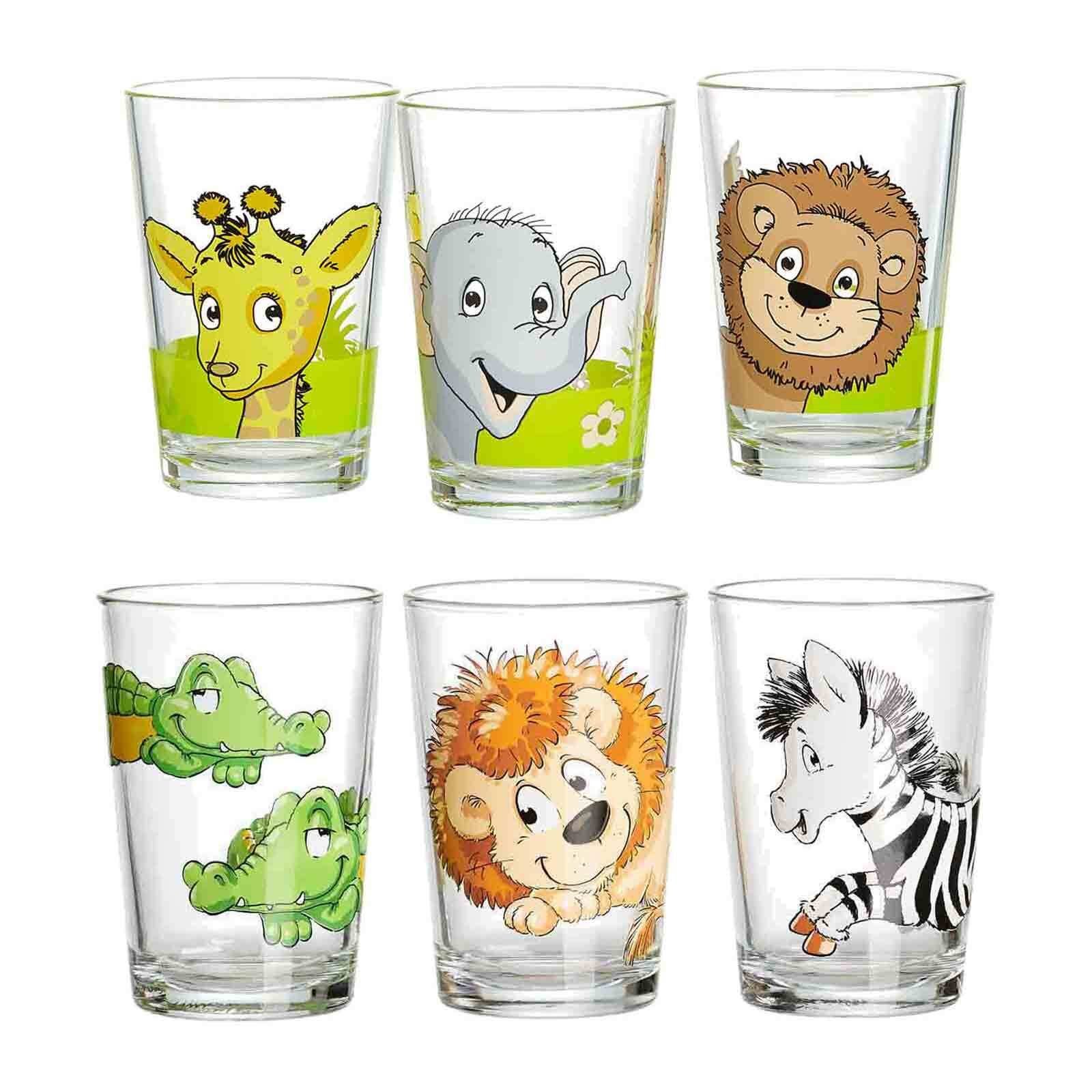 Ritzenhoff & Breker Kinderbecher Dschungeltiere Happy Zoo Kindergläser 205 ml, Glas