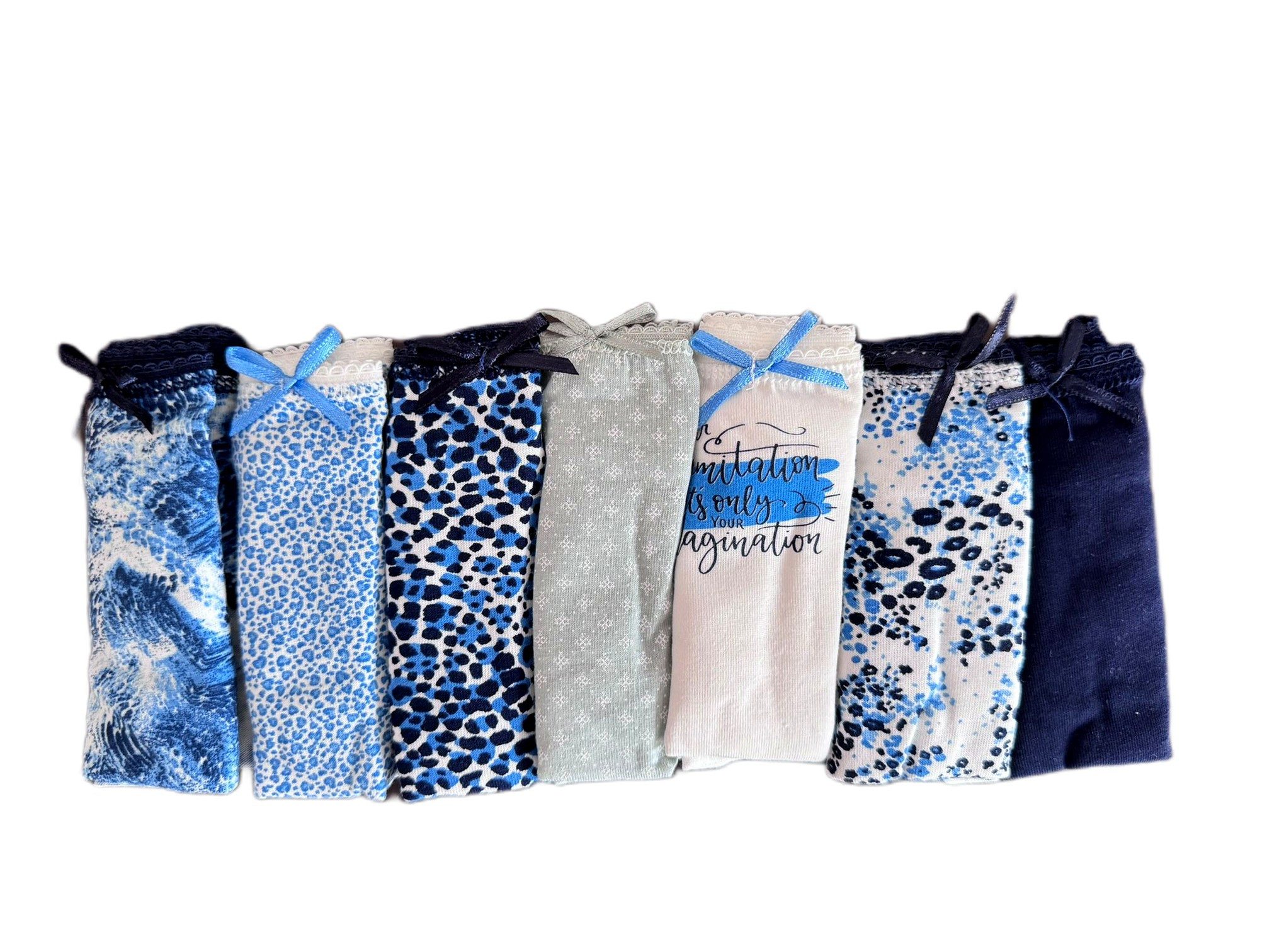 Slip Damen Slip 7er Pack – Gemustert, Baumwolle, Mit Schleifchen