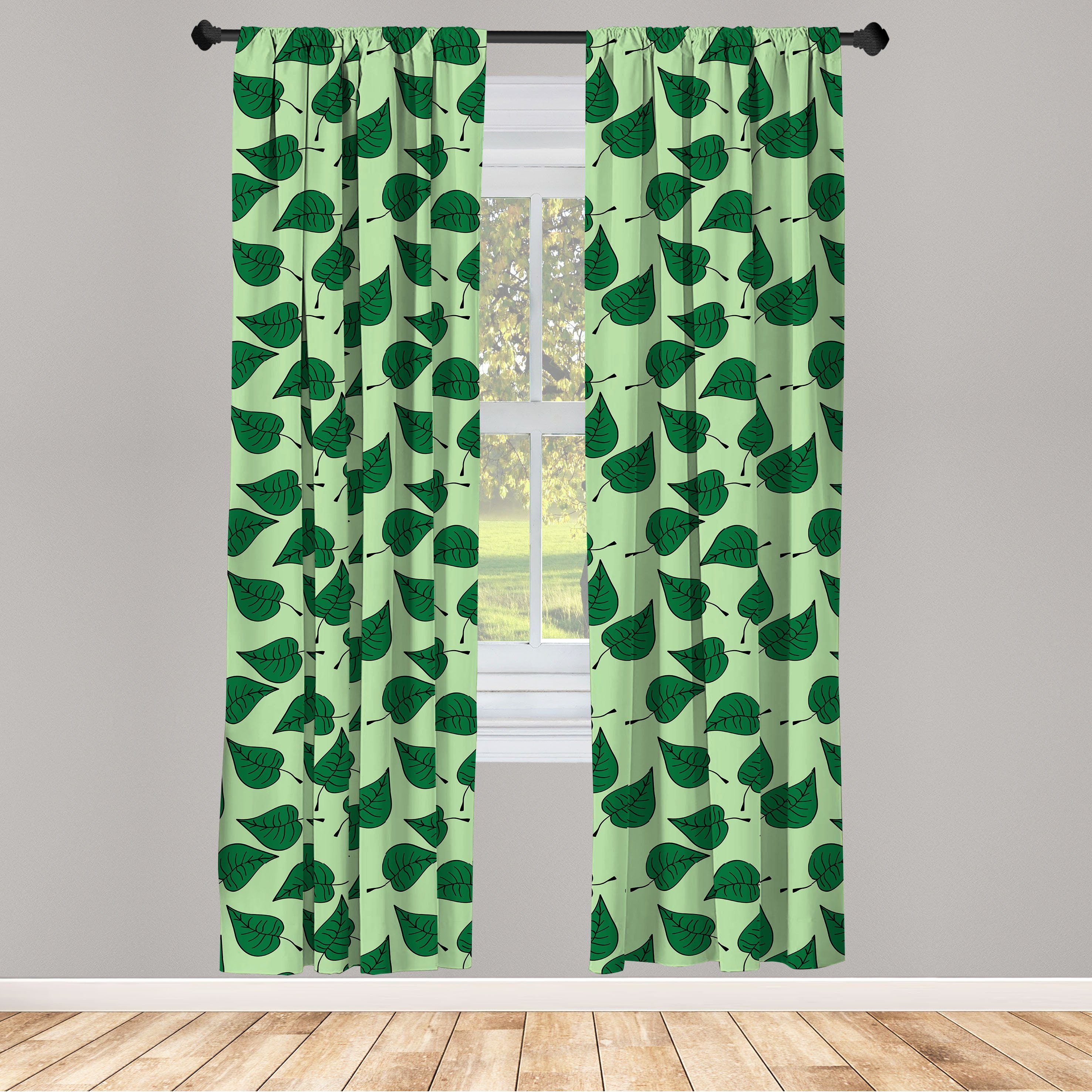Gardine Vorhang für Wohnzimmer Schlafzimmer Dekor, Abakuhaus, Microfaser, Blätter Zusammensetzung der Natur