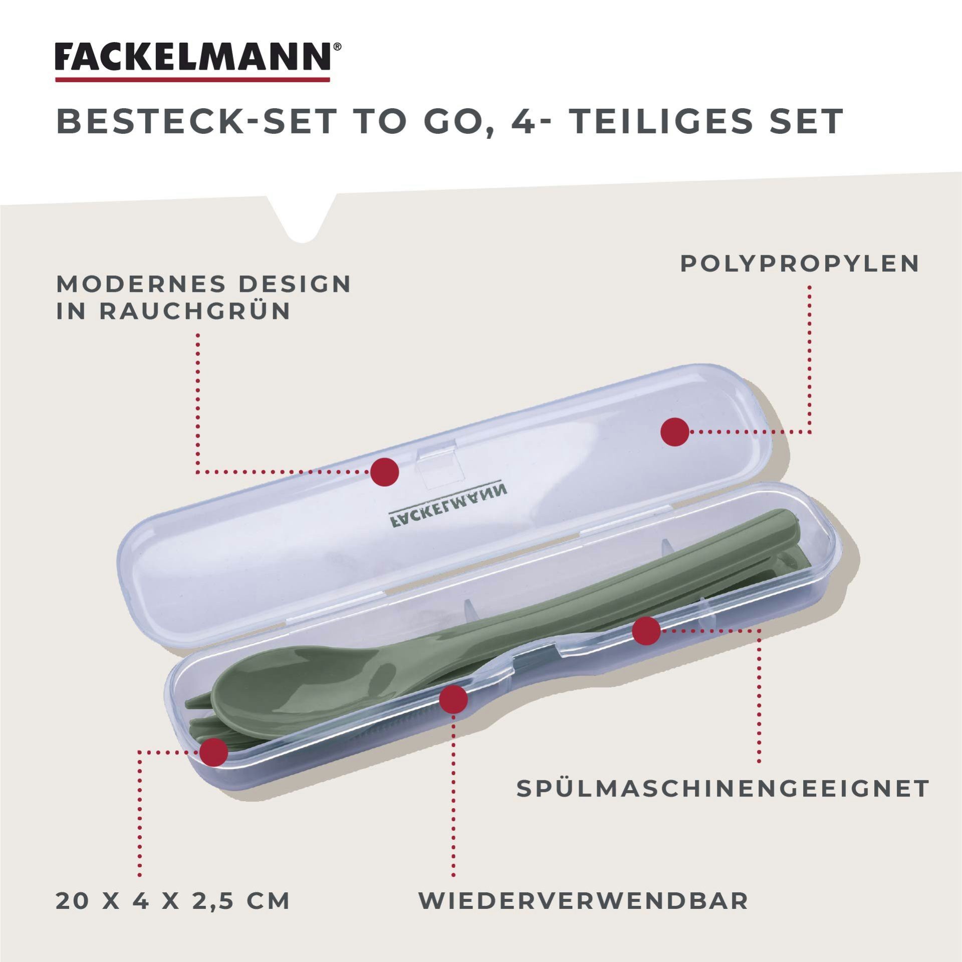 FACKELMANN Aufbewahrungsdose Besteck-Set To Go, Reisebesteck, Lunchbox-Set, günstig online kaufen