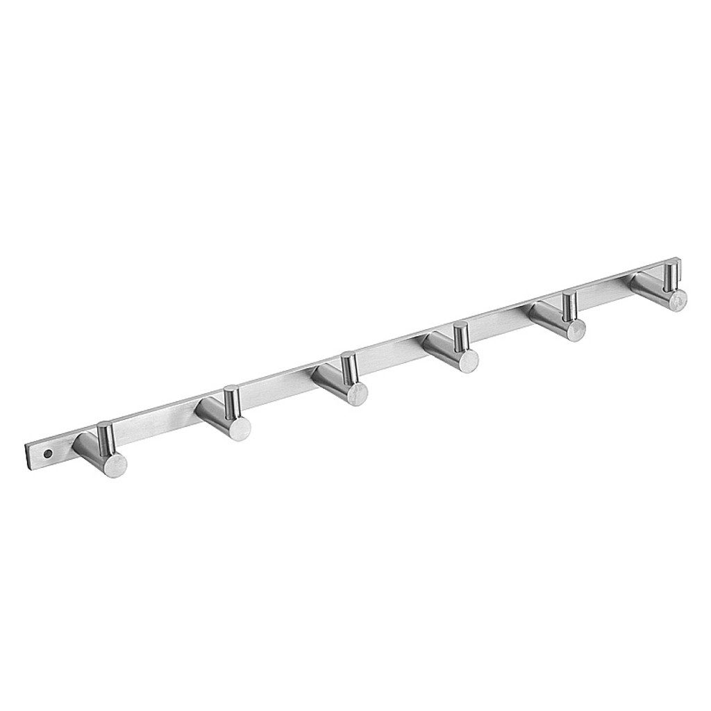 BRILLANTBAD® Hakenleiste BEO Hakenleiste mit 6 Haken Edelstahl matt für Bad & Küche >> Bohren